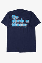 Vintage Embossed Goat Glacier National Park "Go Climb A Glacier" Single Stitch T-Shirt (1990s)