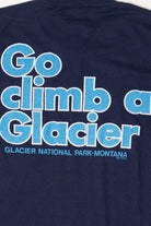 Vintage Embossed Goat Glacier National Park "Go Climb A Glacier" Single Stitch T-Shirt (1990s)