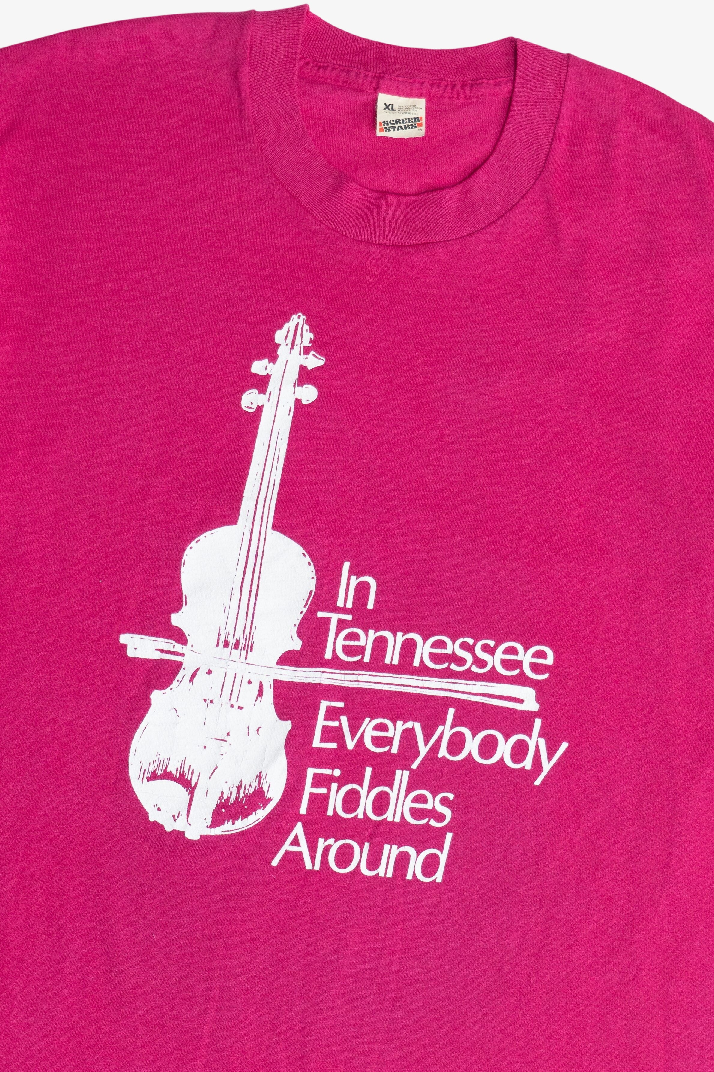 Vintage "In Tennessee Everybody Fiddles Around" Screen Stars T-Shirt (1980s)