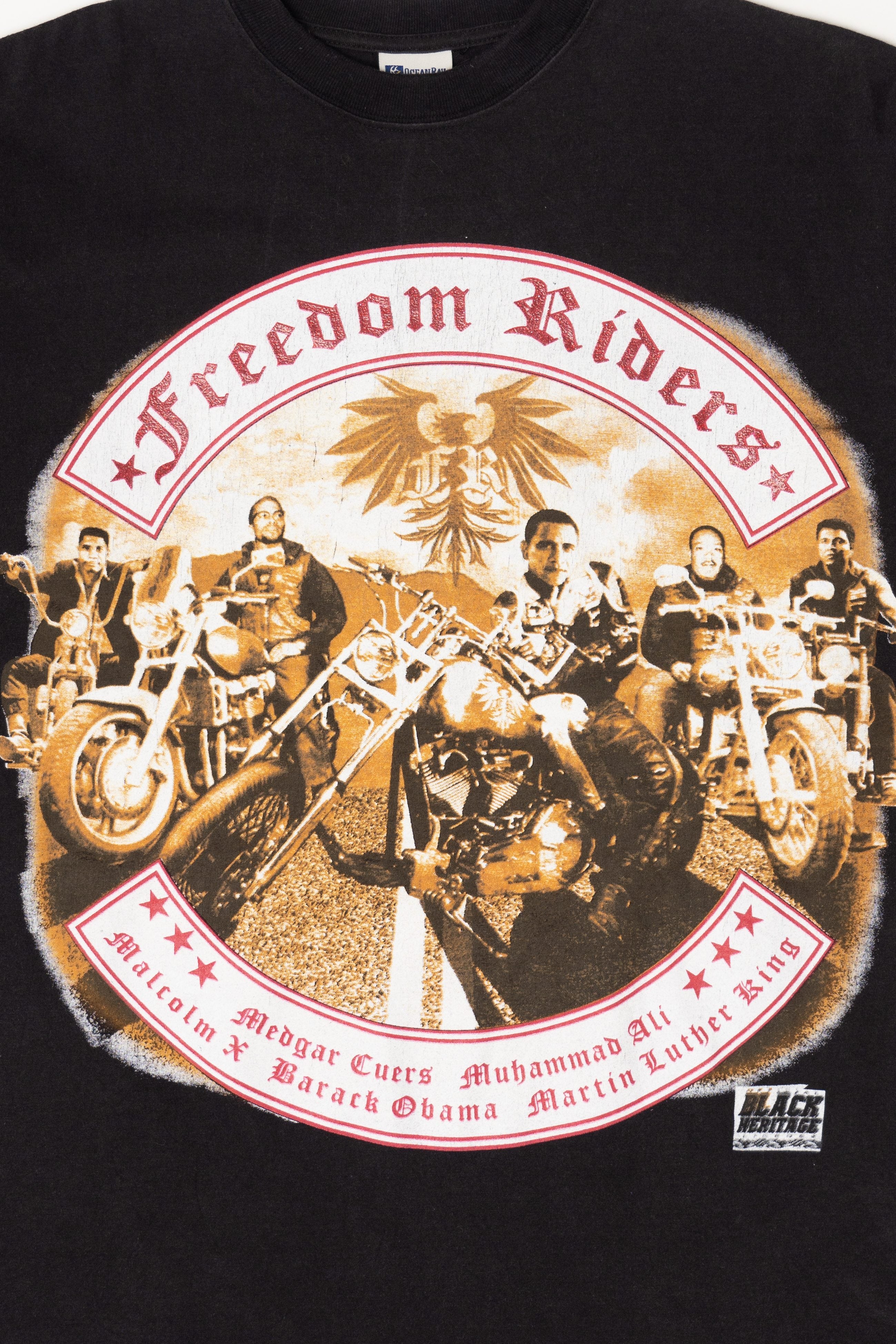 "Freedom Riders" Obama MLK Malcolm X Ali Evers Black Heritage T-Shirt (2010s)
