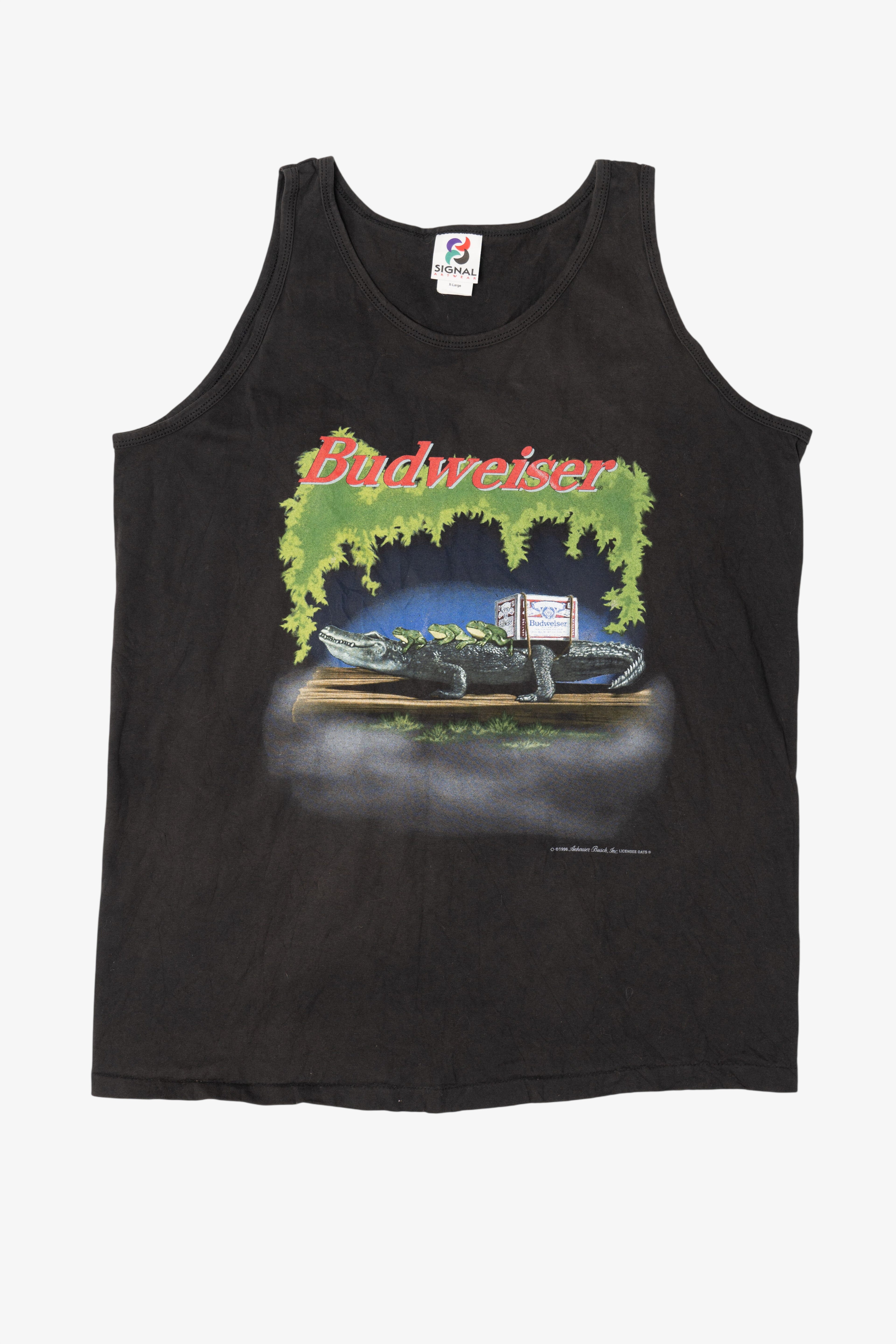 Vintage Budweiser Alligator And  Frogs Sleeveless T-Shirt (1990s)