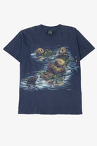 Vintage Otters With Seas Urchins Single Stitch T-Shirt (1990s)