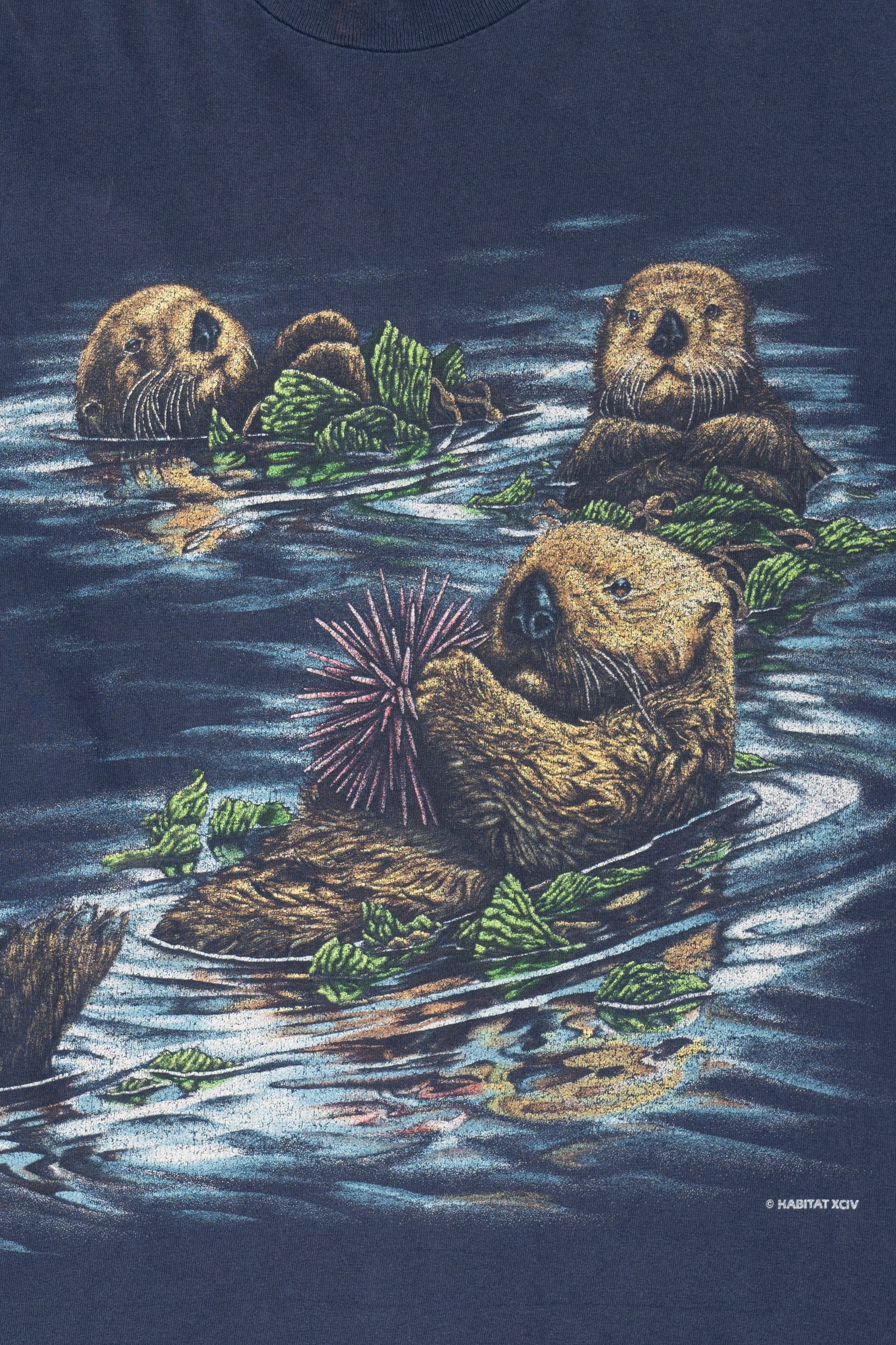 Vintage Otters With Seas Urchins Single Stitch T-Shirt (1990s)