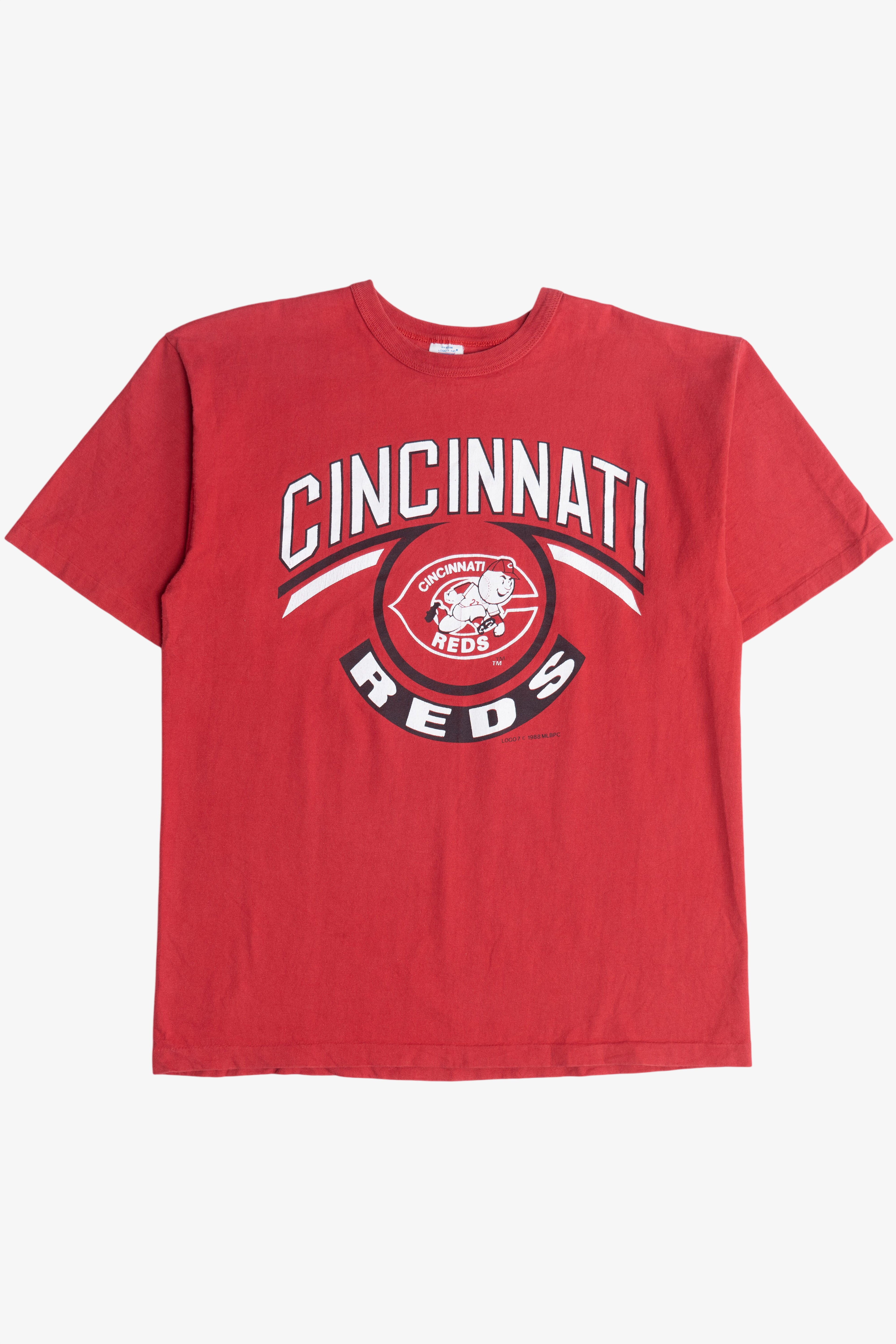 Vintage "Cincinnati Reds" Mascot Logo 7 T-Shirt (1990s)