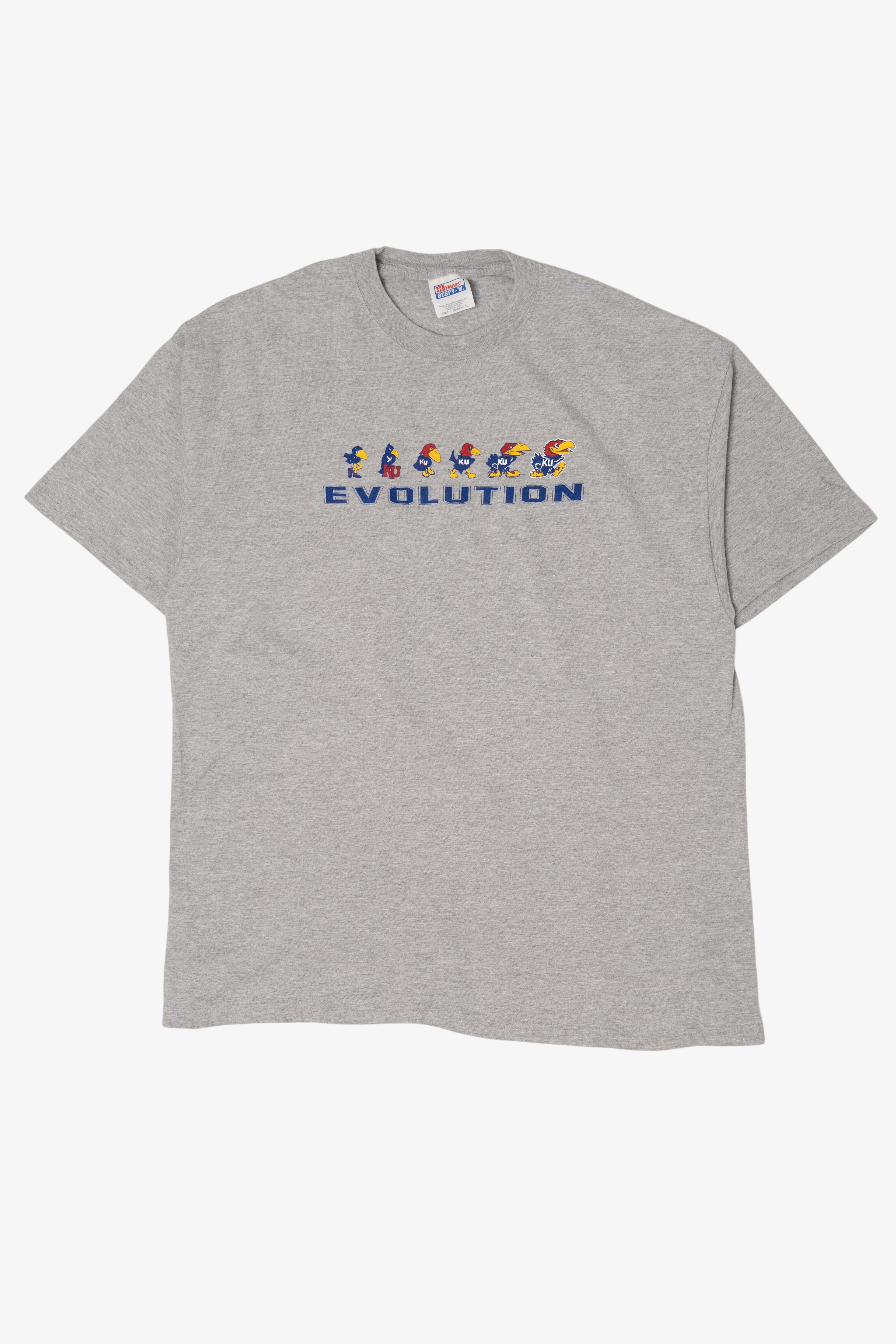 Vintage Kansas University Jayhawks Evolution T-Shirt (2000s)