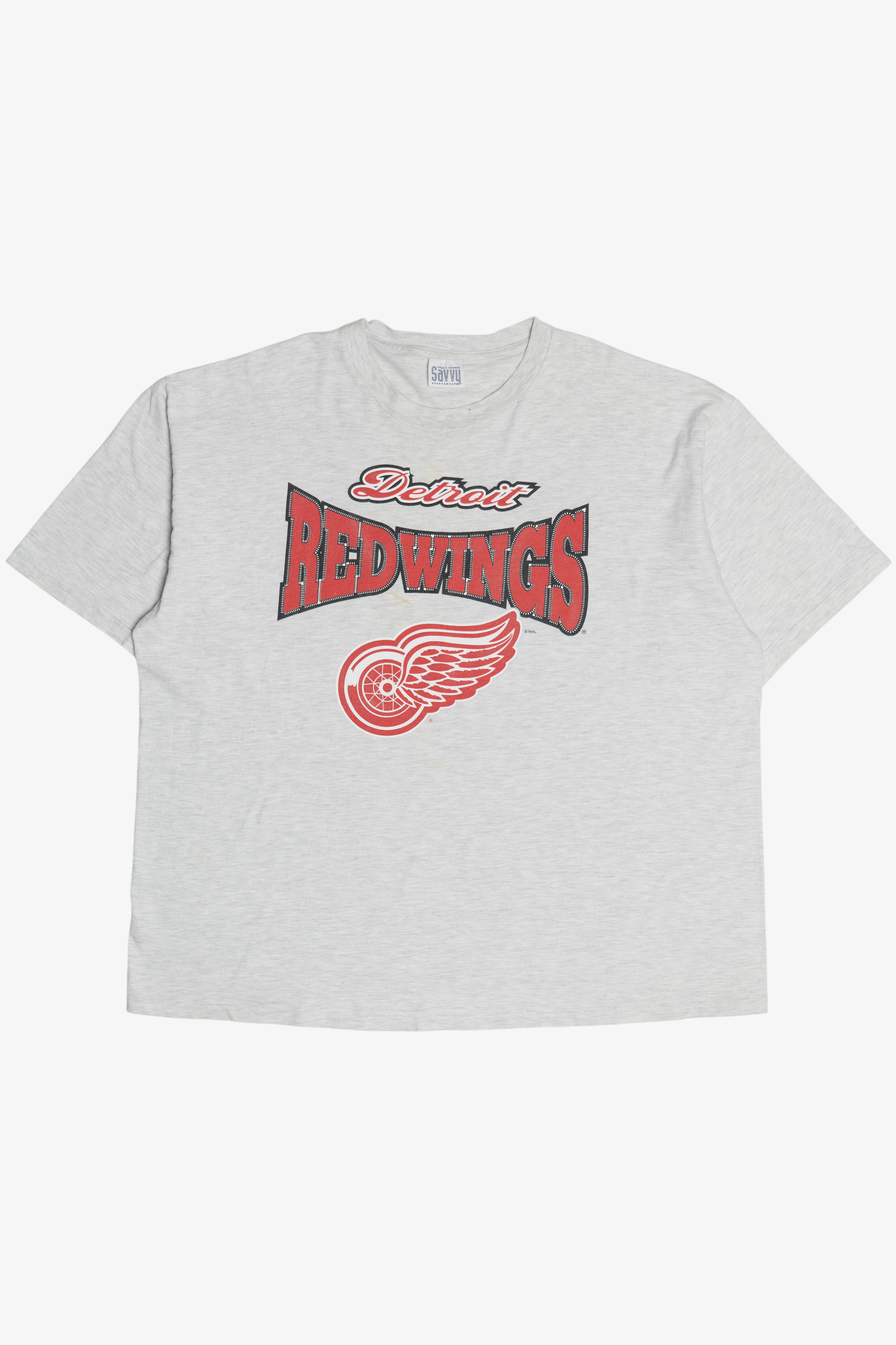 Vintage Detroit Red Wings Logo Single Stitch T-Shirt (1990s)