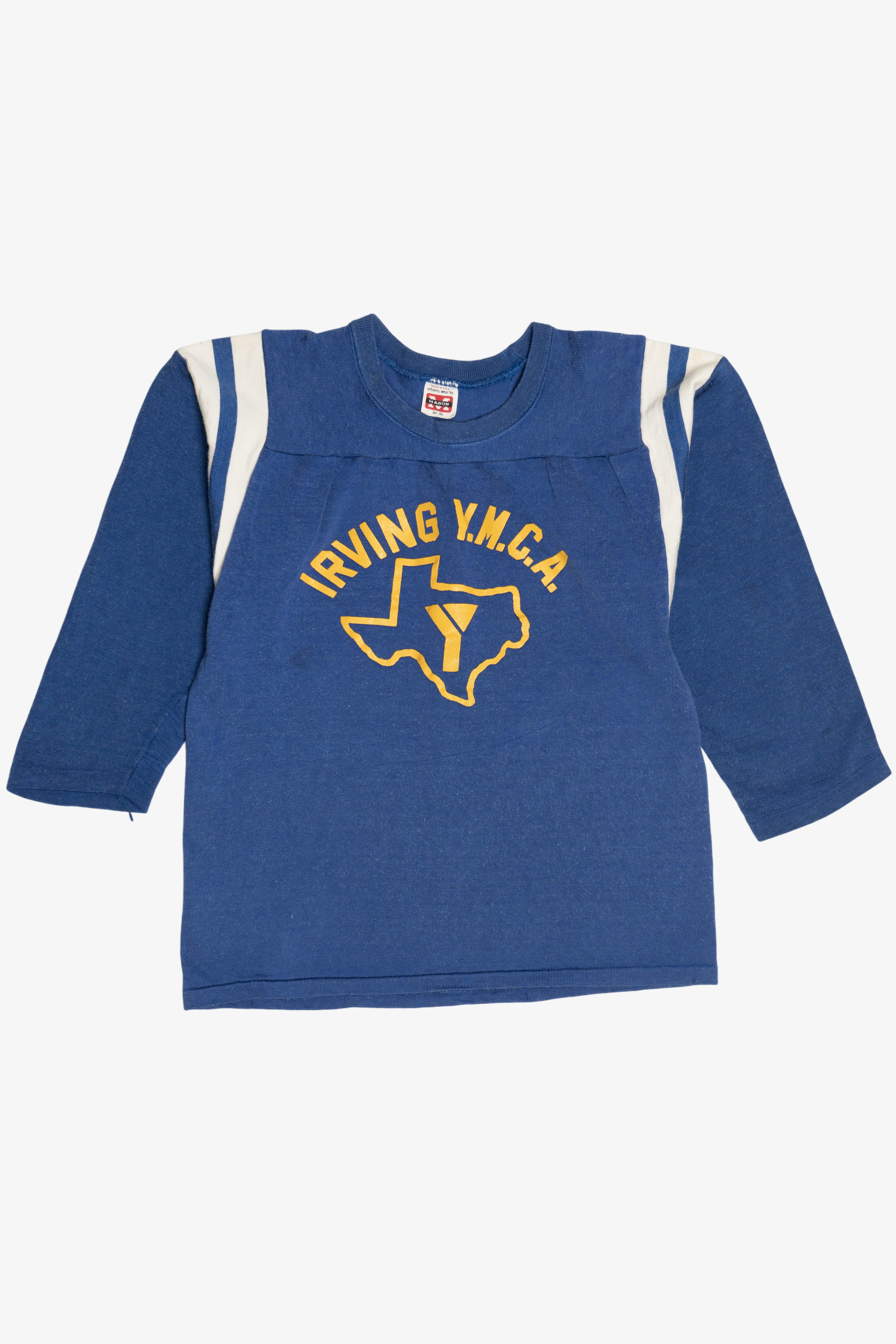 Vintage "Irving Y.M.C.A." "Bigham" #30 Mason Football Jersey T-Shirt (1970s)