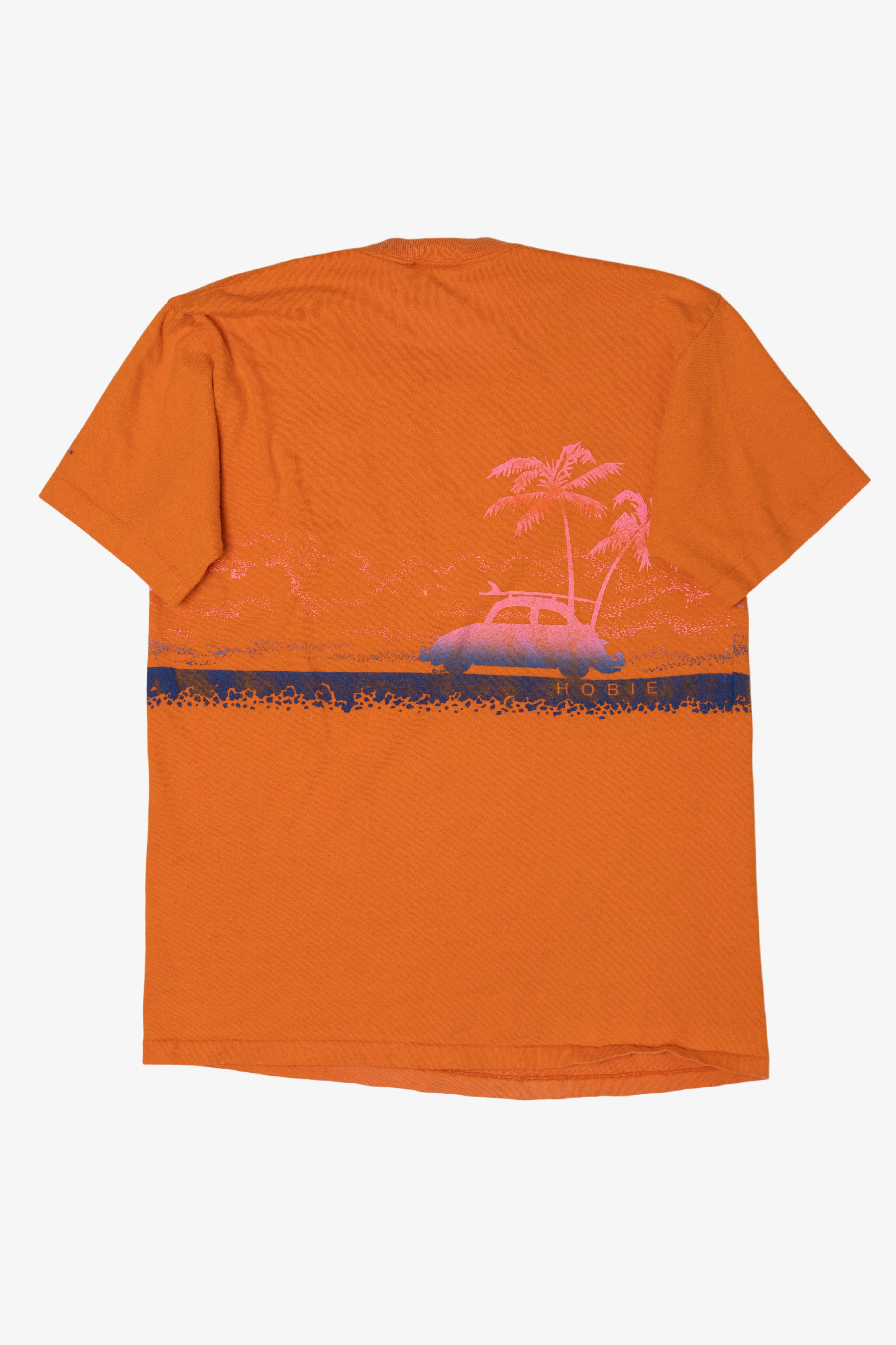 Vintage Orange "Ocean City" Hobie Wrap Around Single Stitch T-Shirt (1980s)