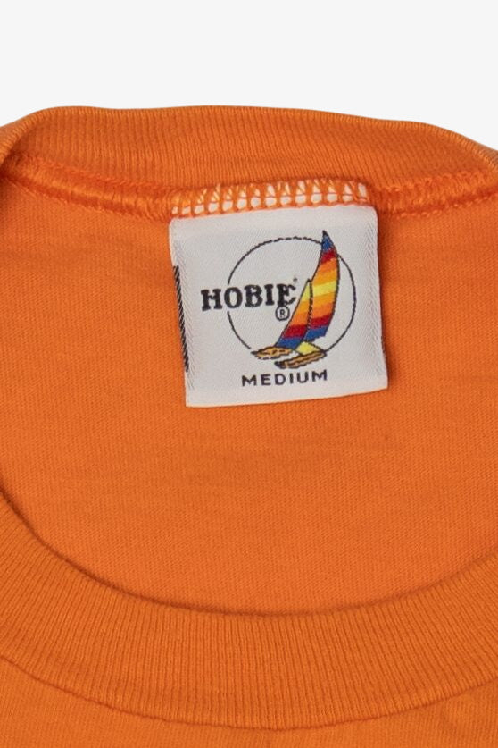 Vintage Orange "Ocean City" Hobie Wrap Around Single Stitch T-Shirt (1980s)