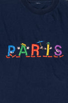 Embroidered "Paris" Characterized Letters T-Shirt