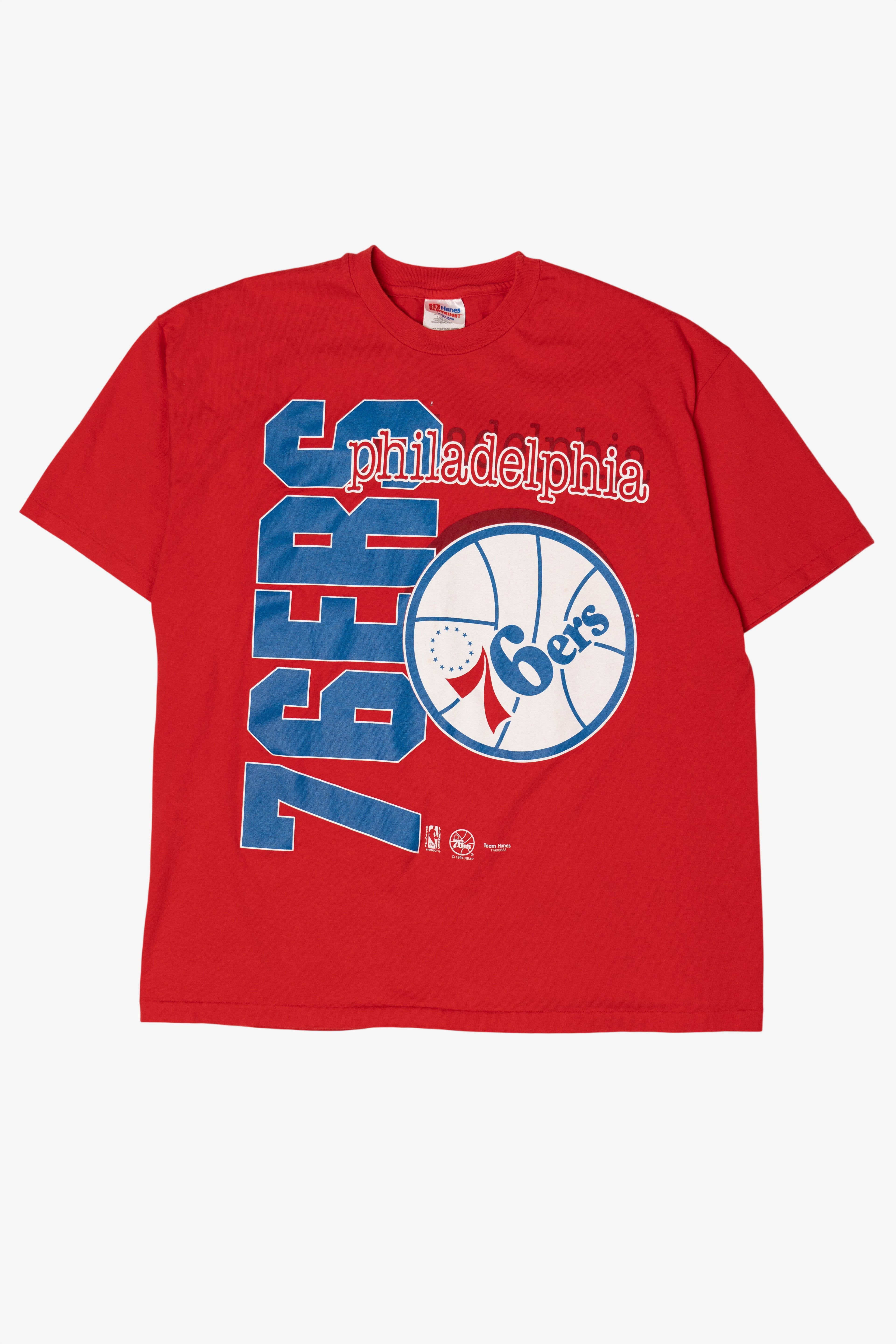 Vintage Philadelphia 76ers Basketball Single Stitch T-Shirt (1990s)