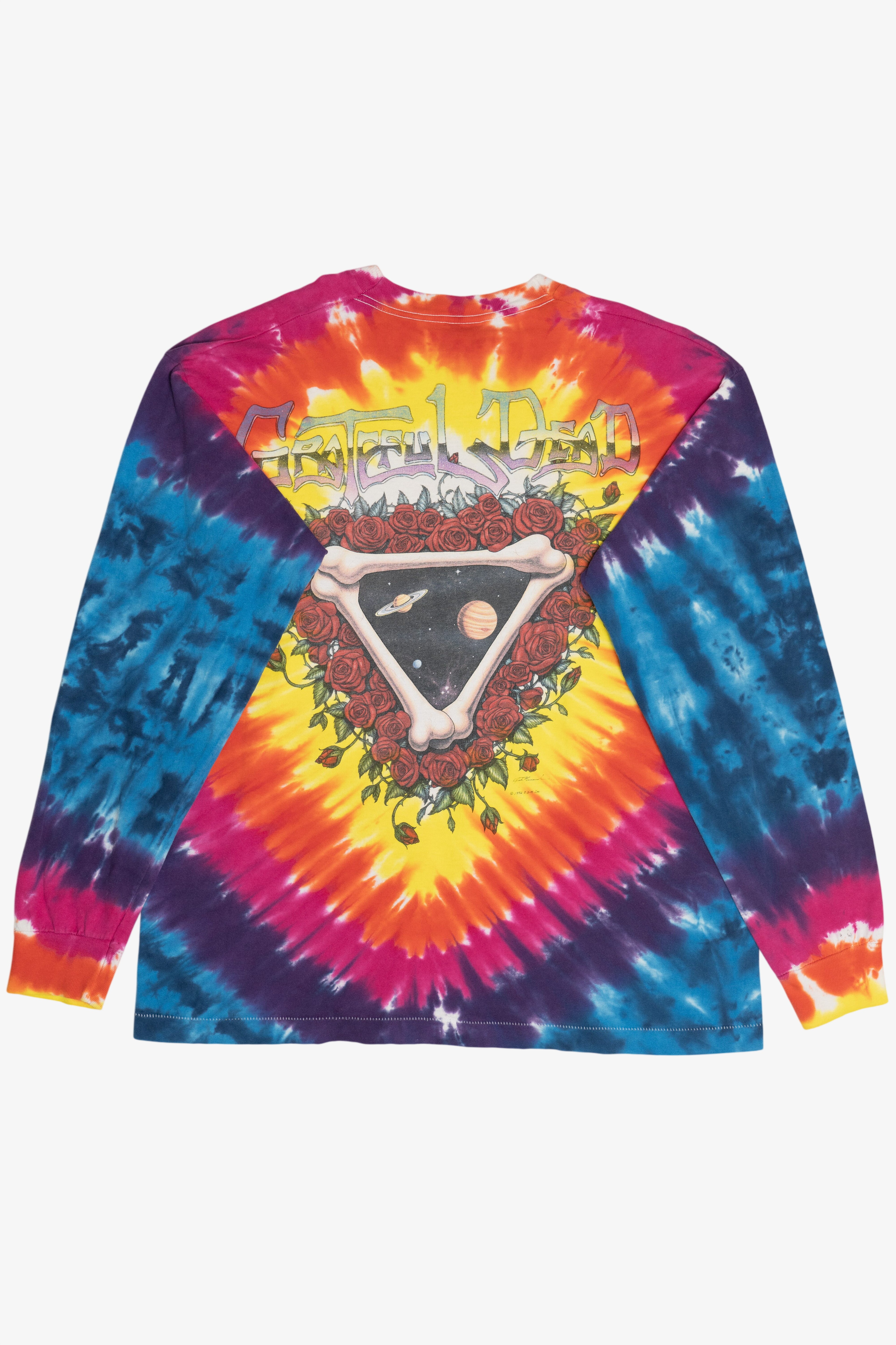 Vintage Grateful Dead "Space Your Face" Liquid Blue Long Sleeve Tie Dye T-Shirt (1990s)