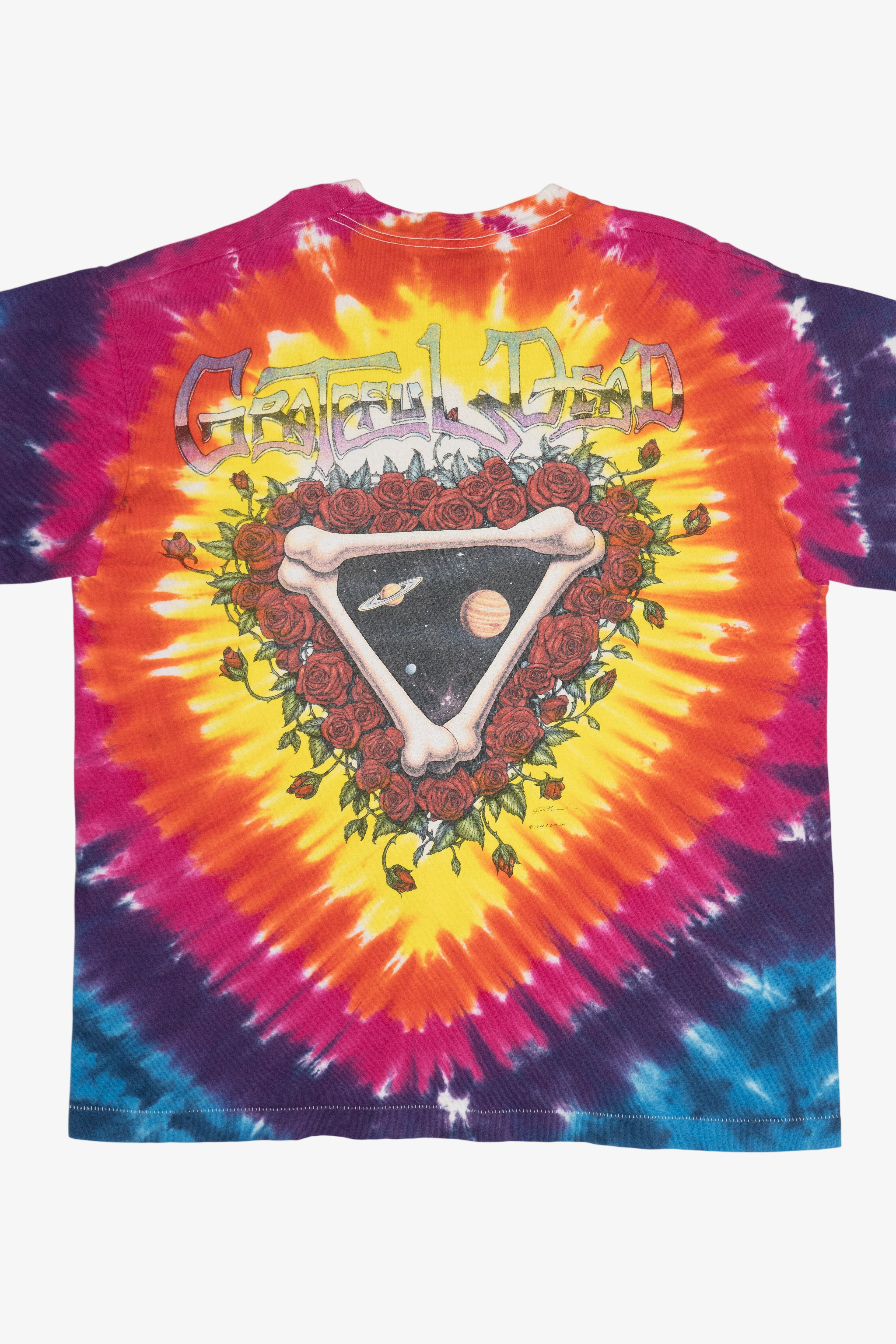 Vintage Grateful Dead "Space Your Face" Liquid Blue Long Sleeve Tie Dye T-Shirt (1990s)