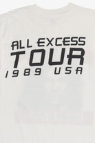 Vintage Billy Squier "Hear & Now" "All Excess Tour 1989 USA" Single Stitch T-Shirt (1980s)