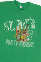 Vintage Taz "St. Pat's Party Animal" Looney Tunes Single Stitch T-Shirt (1990s)