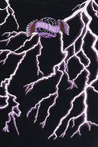 Vintage "Leader Of The Pack" American Thunder All Over Lightning Print Motorcycle T-Shirt (1990s)
