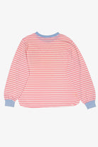 Vintage Pink Striped Embroidered Pajama Long Sleeve T-Shirt (1980s)