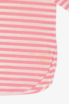 Vintage Pink Striped Embroidered Pajama Long Sleeve T-Shirt (1980s)