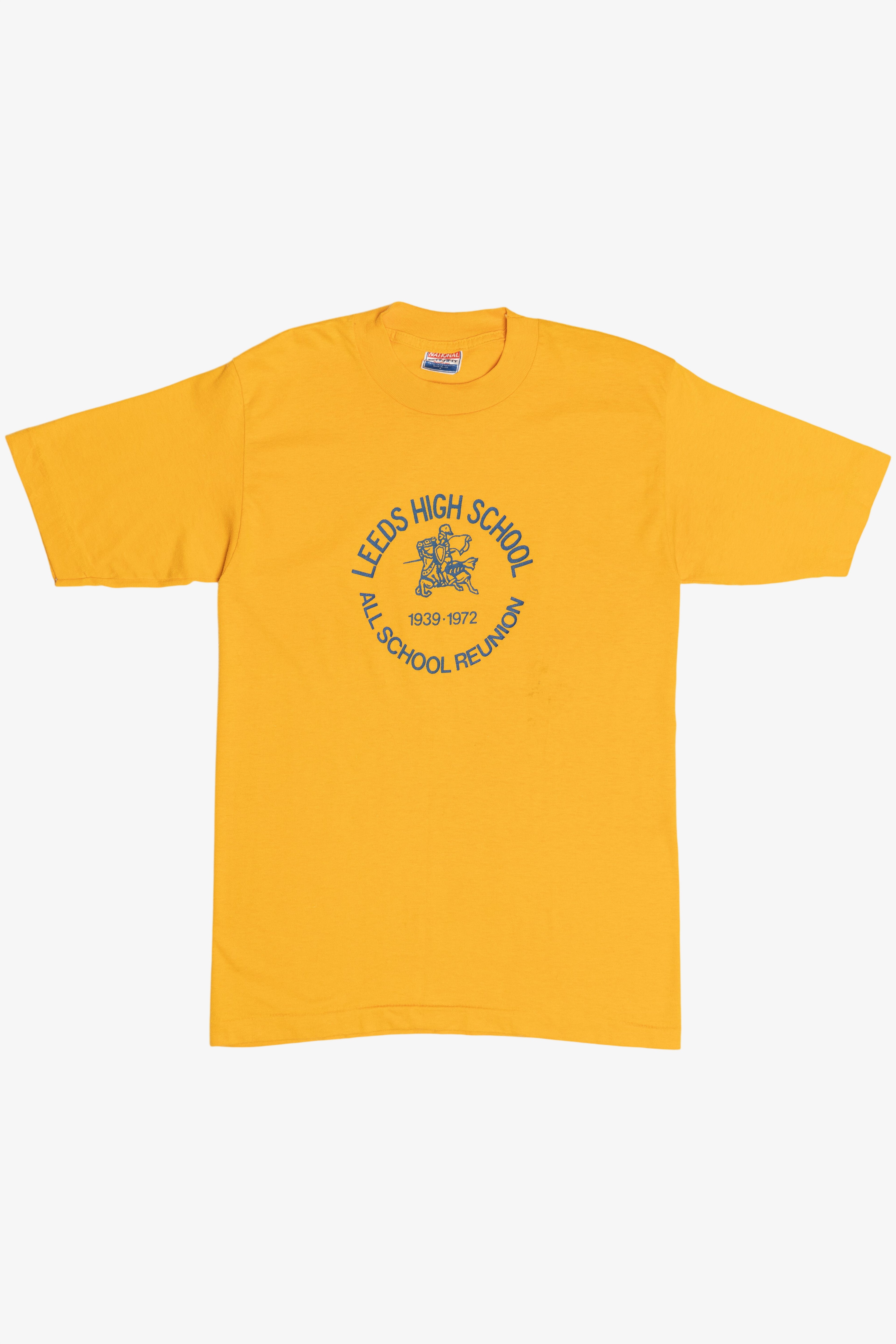 Vintage 1939-1972 Leeds High School Reunion Single Stitch T-Shirt (1980s)