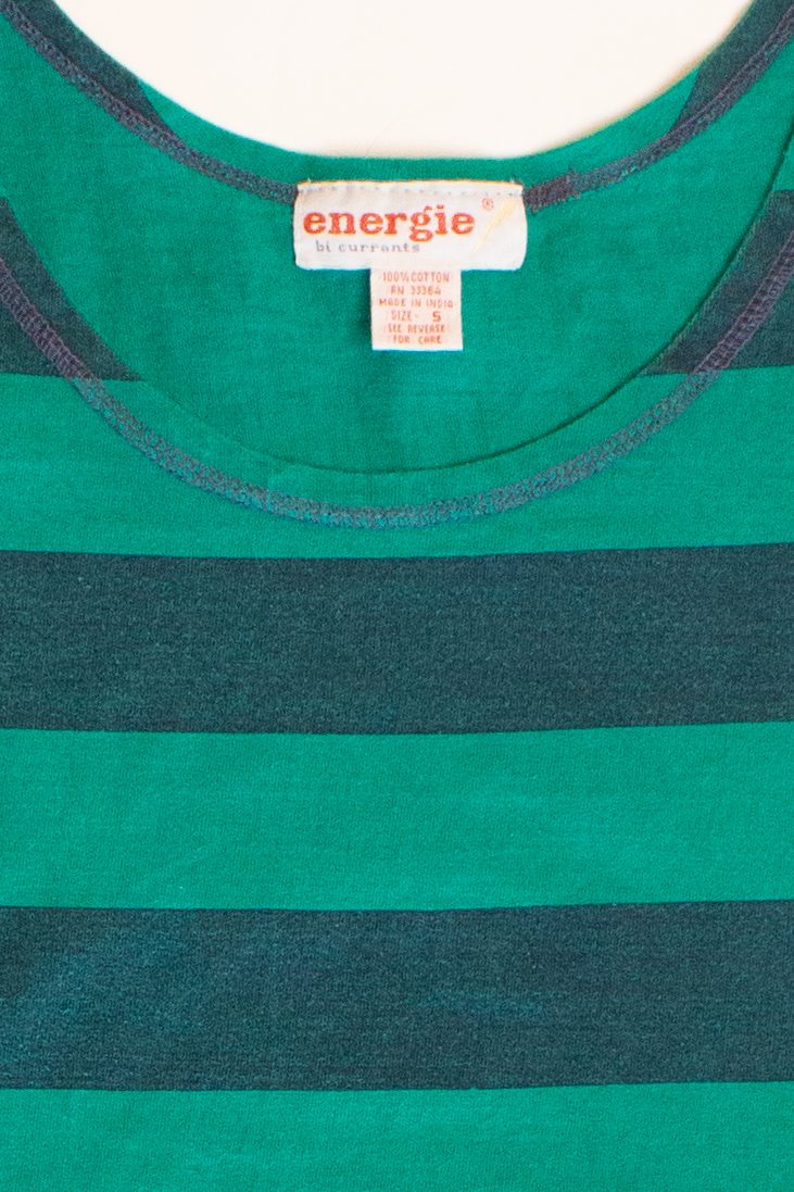 Vintage Green Striped Tank Top (1990s)