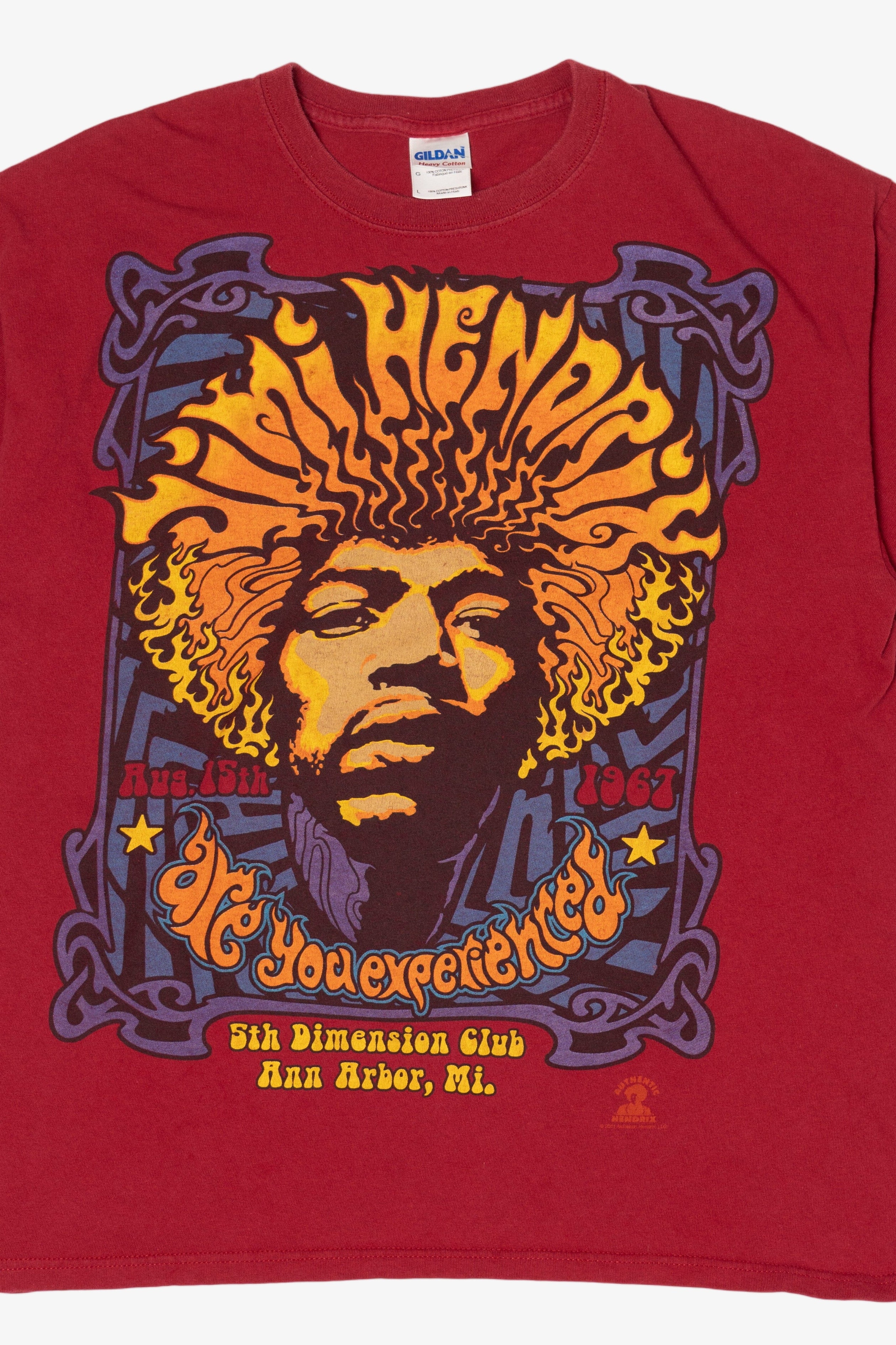 Red Jimi Hendrix "Are You Experienced" T-Shirt (2010s)