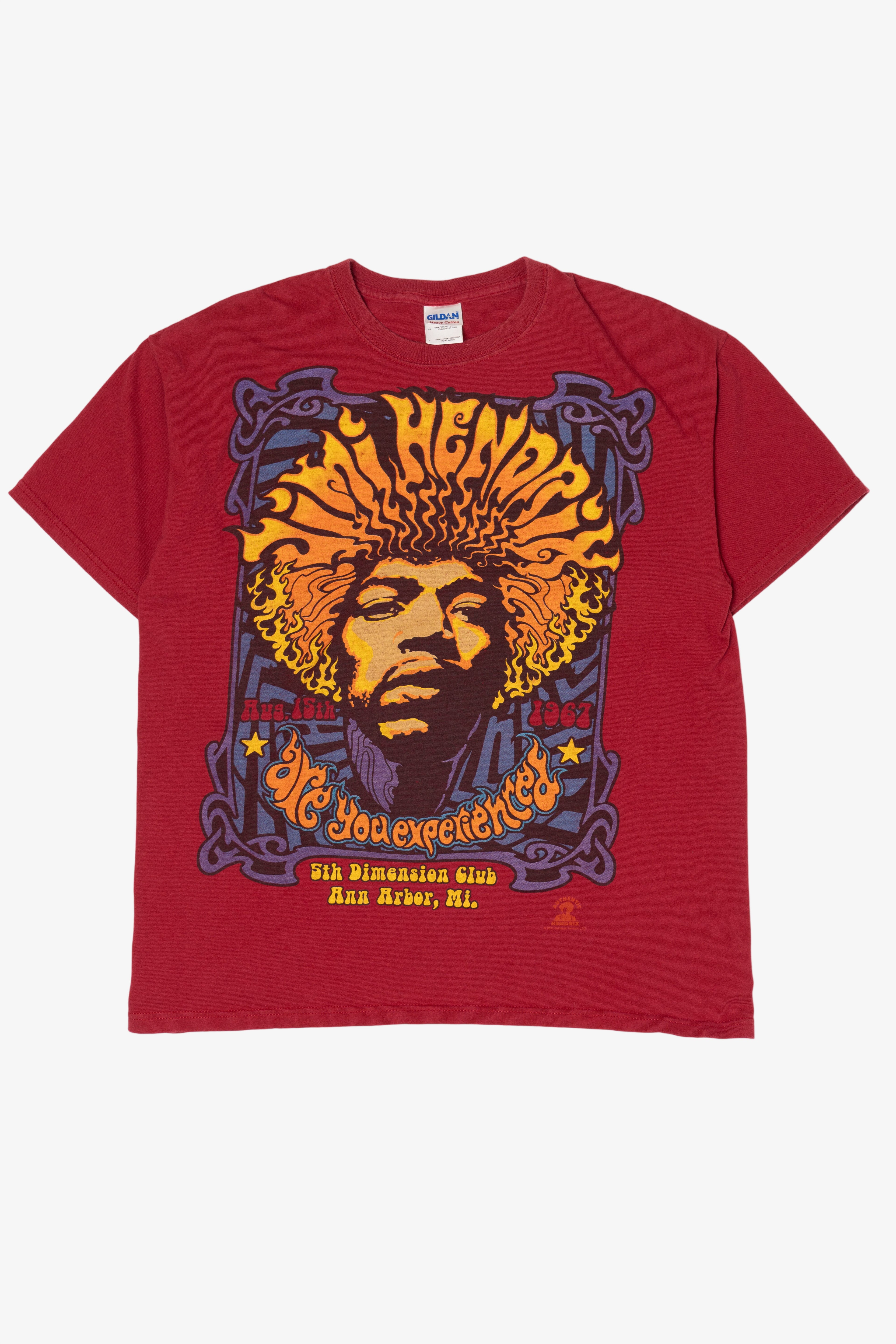 Red Jimi Hendrix "Are You Experienced" T-Shirt (2010s)