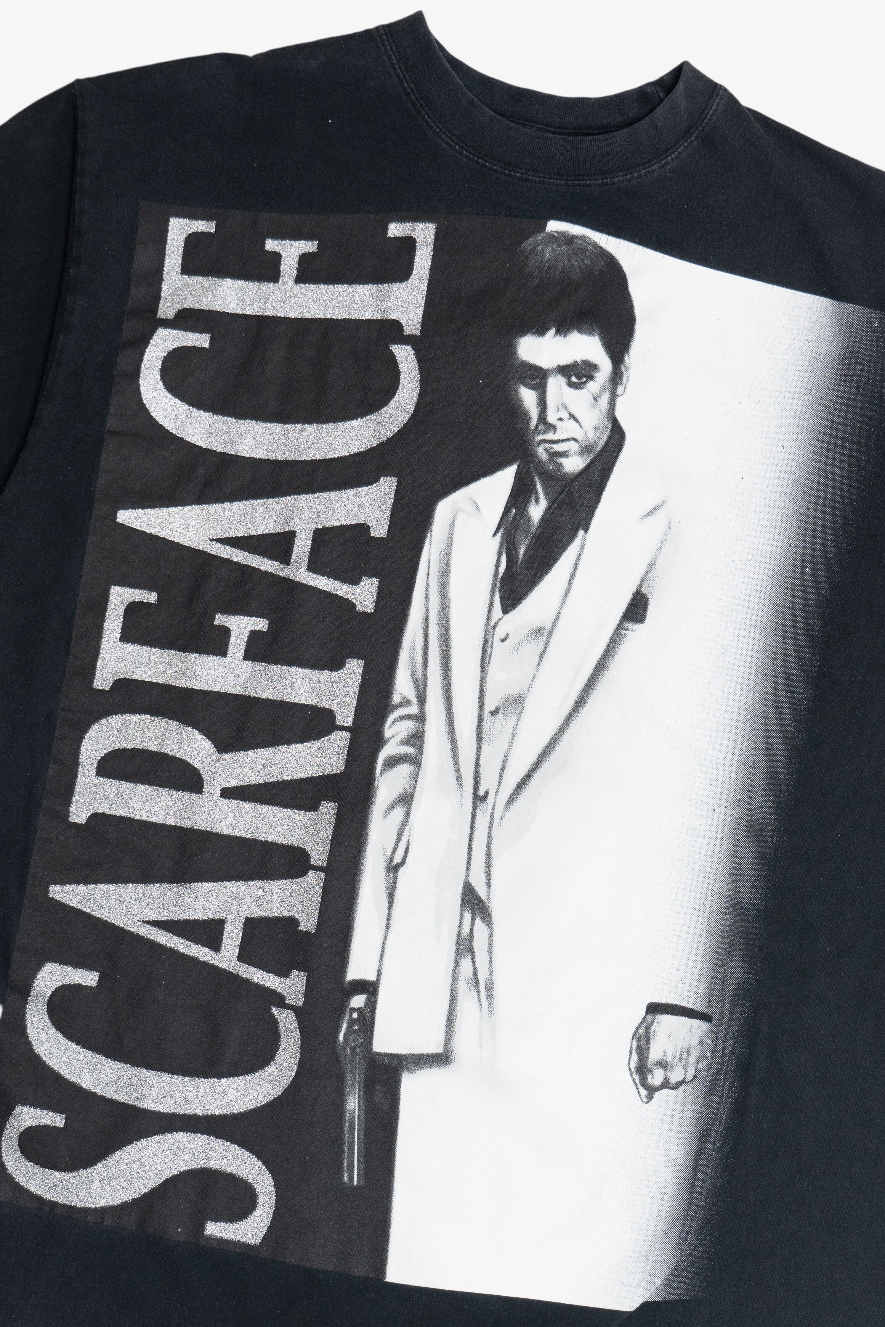 "Scarface" Glittery Text T-Shirt (2010s)