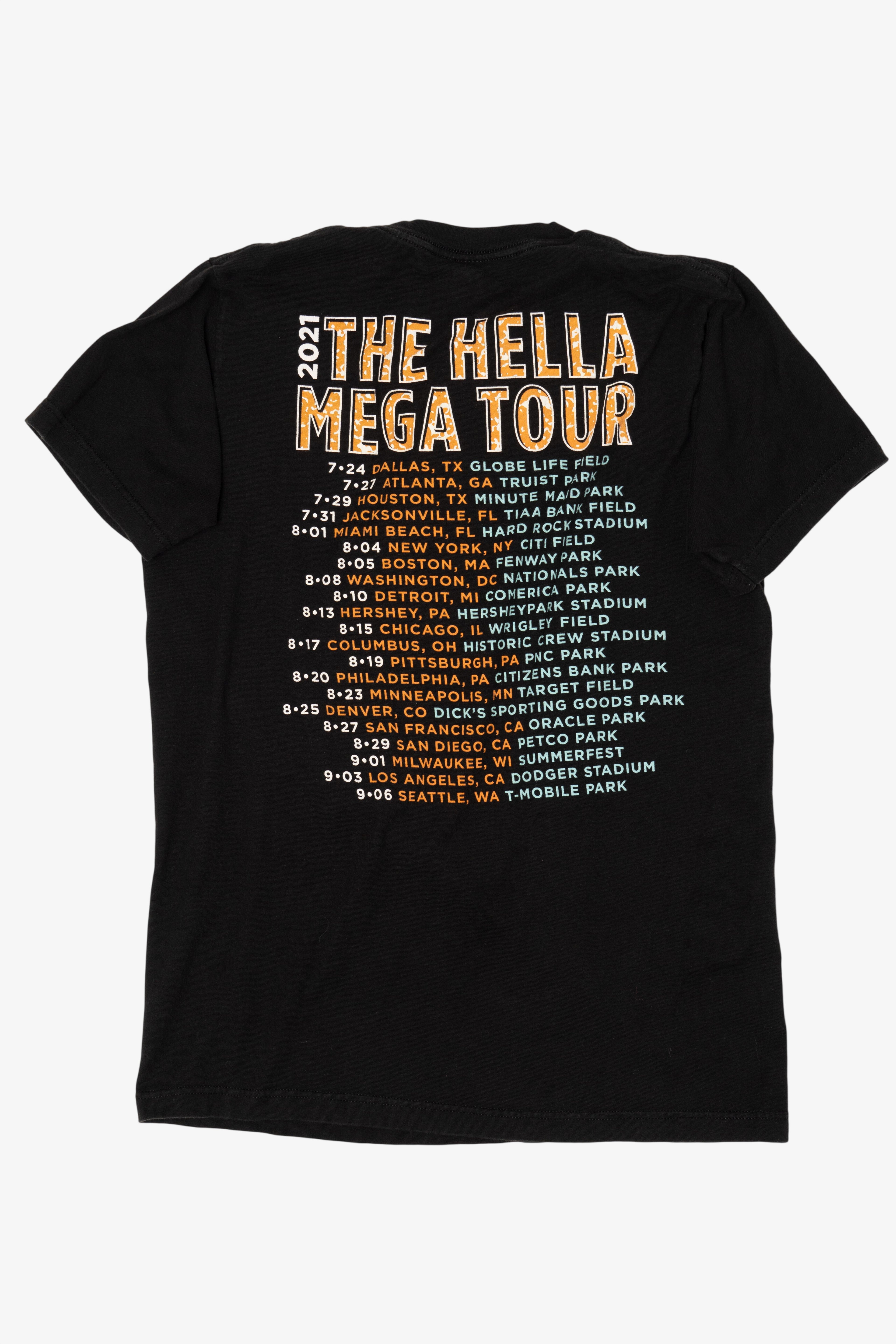 Black "The Hella Mega Tour" Green Day Fallout Boy Weezer T-Shirt (2020s)