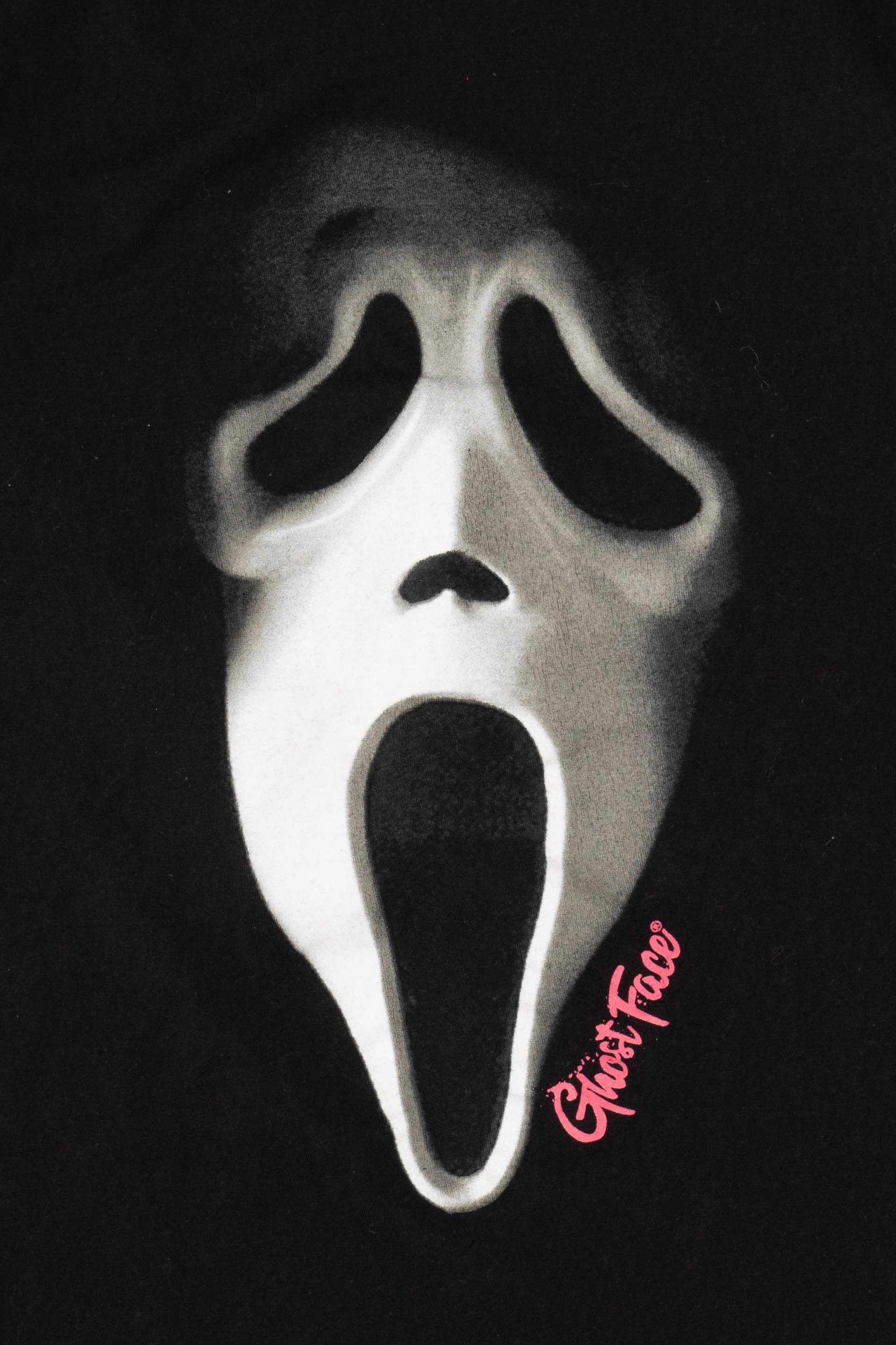 Black Ghost Face Scream Halloween T-Shirt (2020s)
