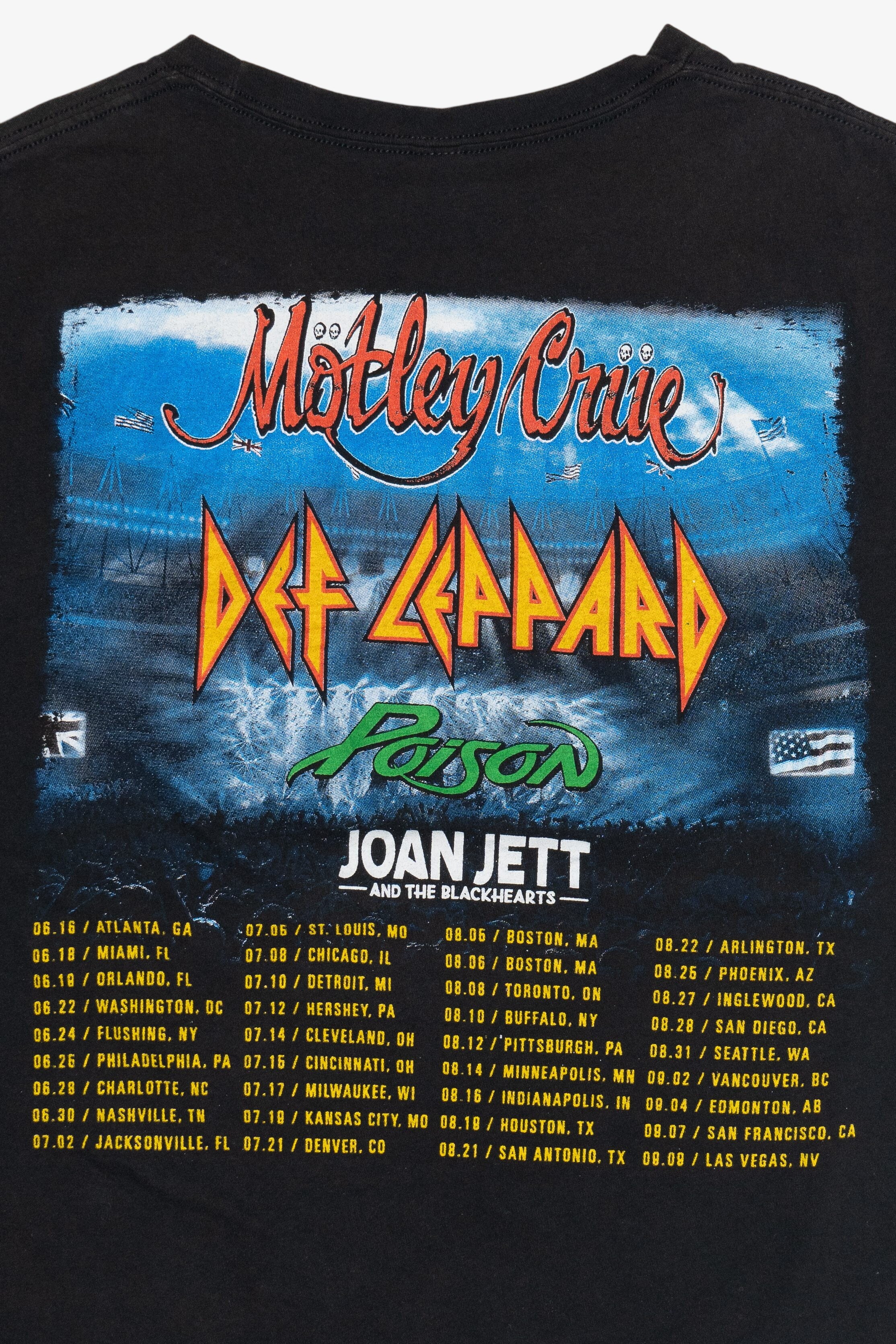 Motley Crue Poison Joan Jett & Def Leppard 2022 Stadium Tour T-Shirt (2020s)