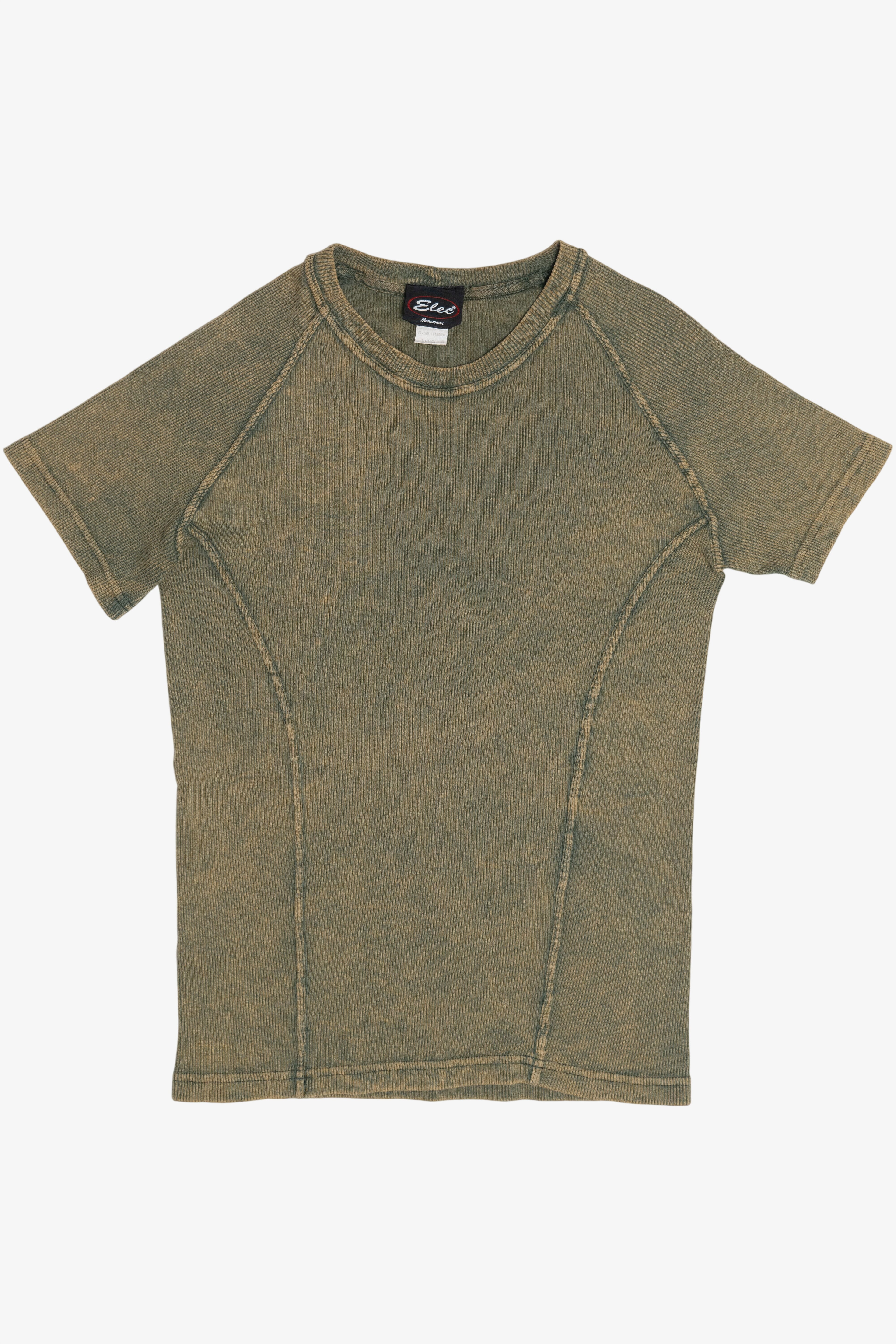 Vintage Elee Y2K Grunge Wash Ribbed T-Shirt (2000s)