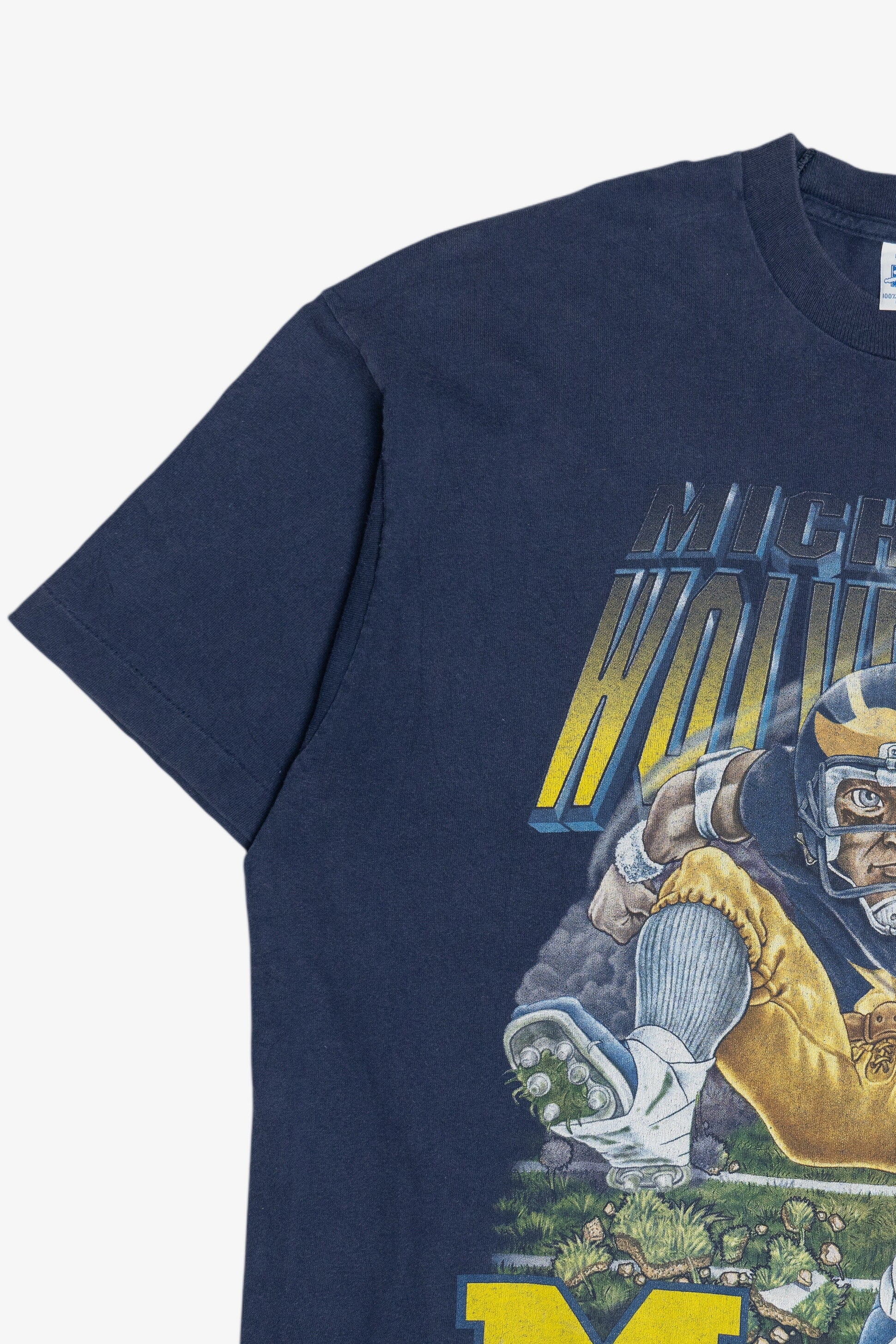 Vintage Michigan Wolverines "Tear 'Em Up" University Of Michigan Football T-Shirt (1990s)