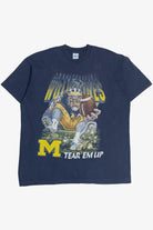 Vintage Michigan Wolverines "Tear 'Em Up" University Of Michigan Football T-Shirt (1990s)