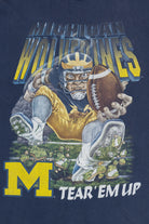 Vintage Michigan Wolverines "Tear 'Em Up" University Of Michigan Football T-Shirt (1990s)