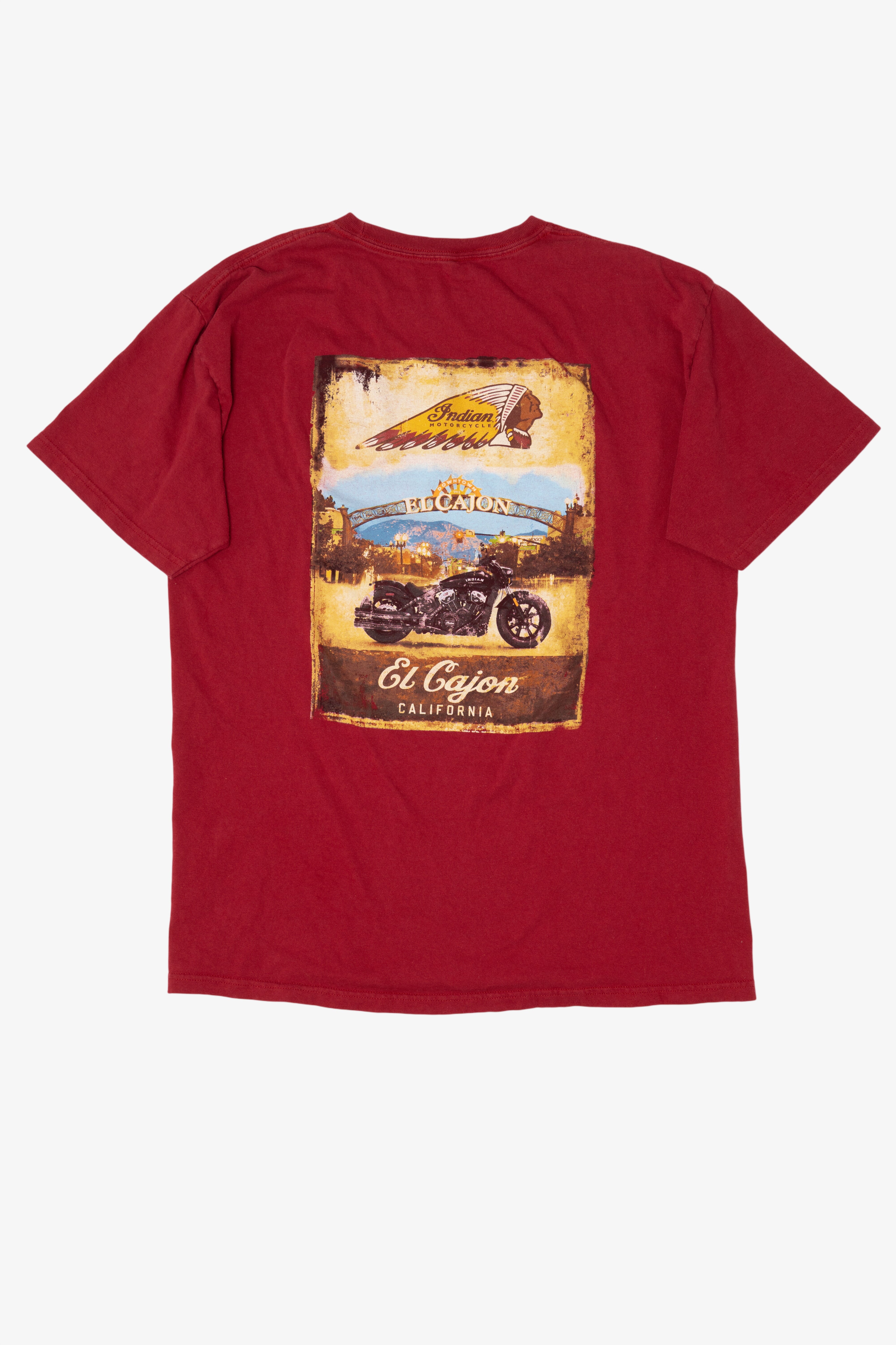 Red Indian Motorcycle El Cajon California T-Shirt (2010s)