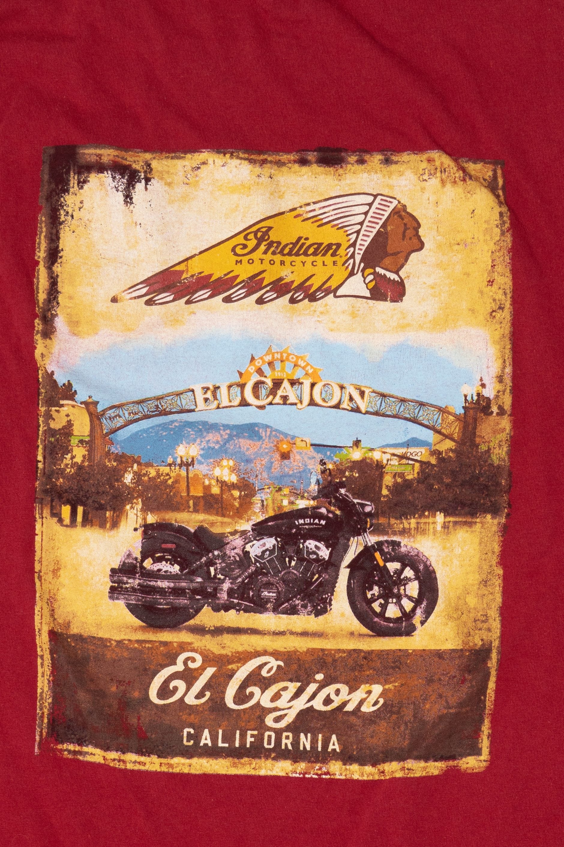 Red Indian Motorcycle El Cajon California T-Shirt (2010s)