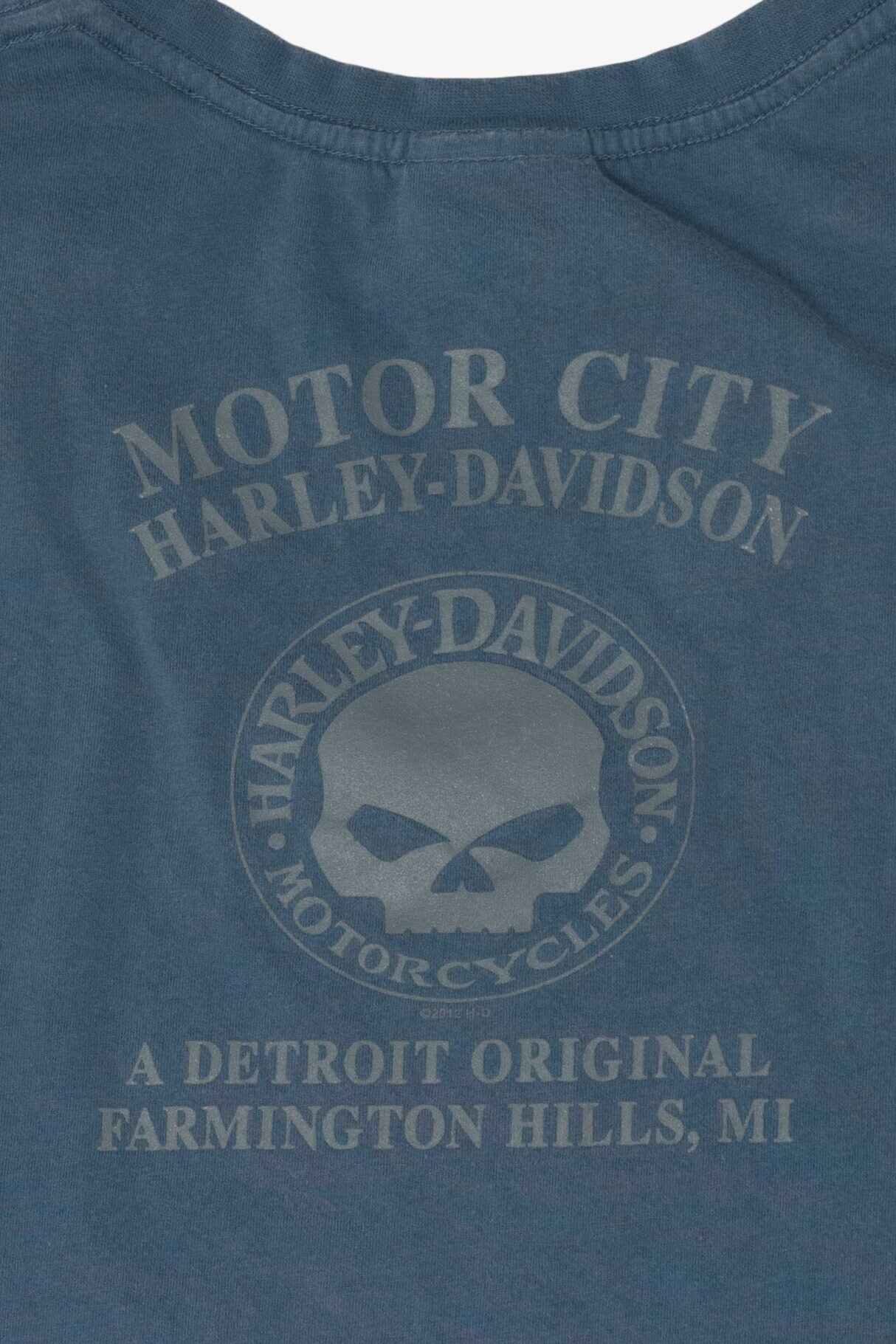Blue Harley Davidson "Love & Ride" V-Neck T-Shirt (2010s)