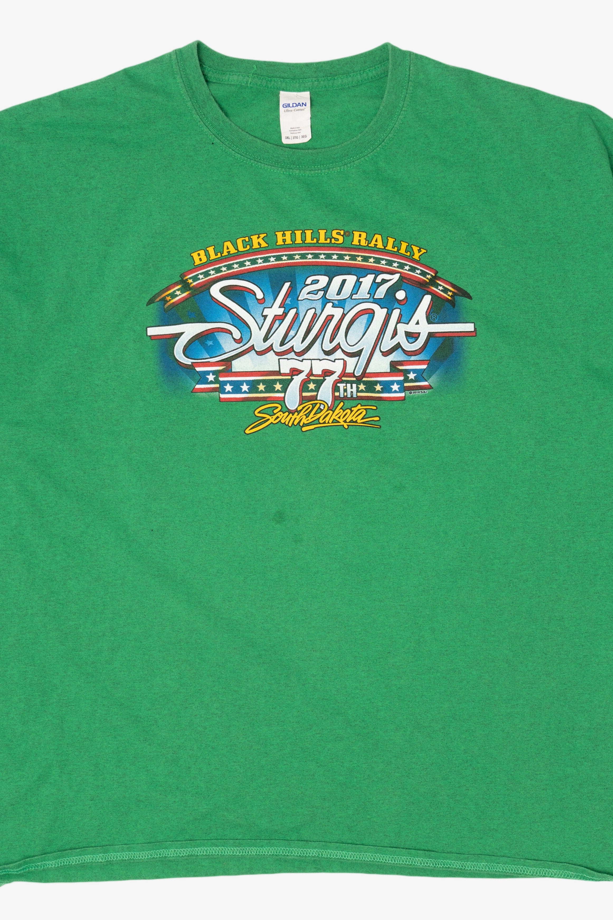 Green Black Hills Rally Sturgis 2017 T-Shirt (2010s)