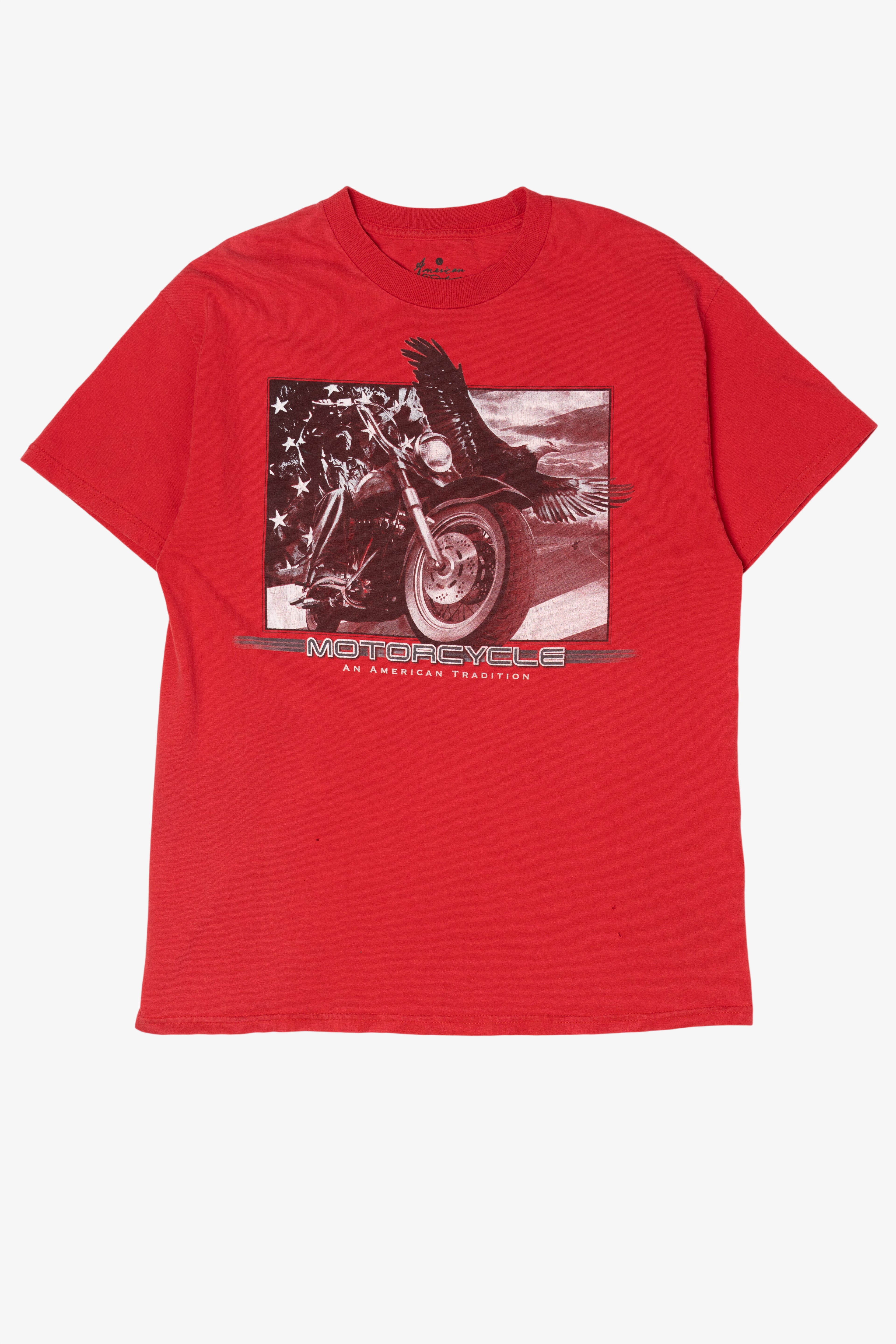 Red "Motorcycle An American Tradition" T-Shirt (2010s)