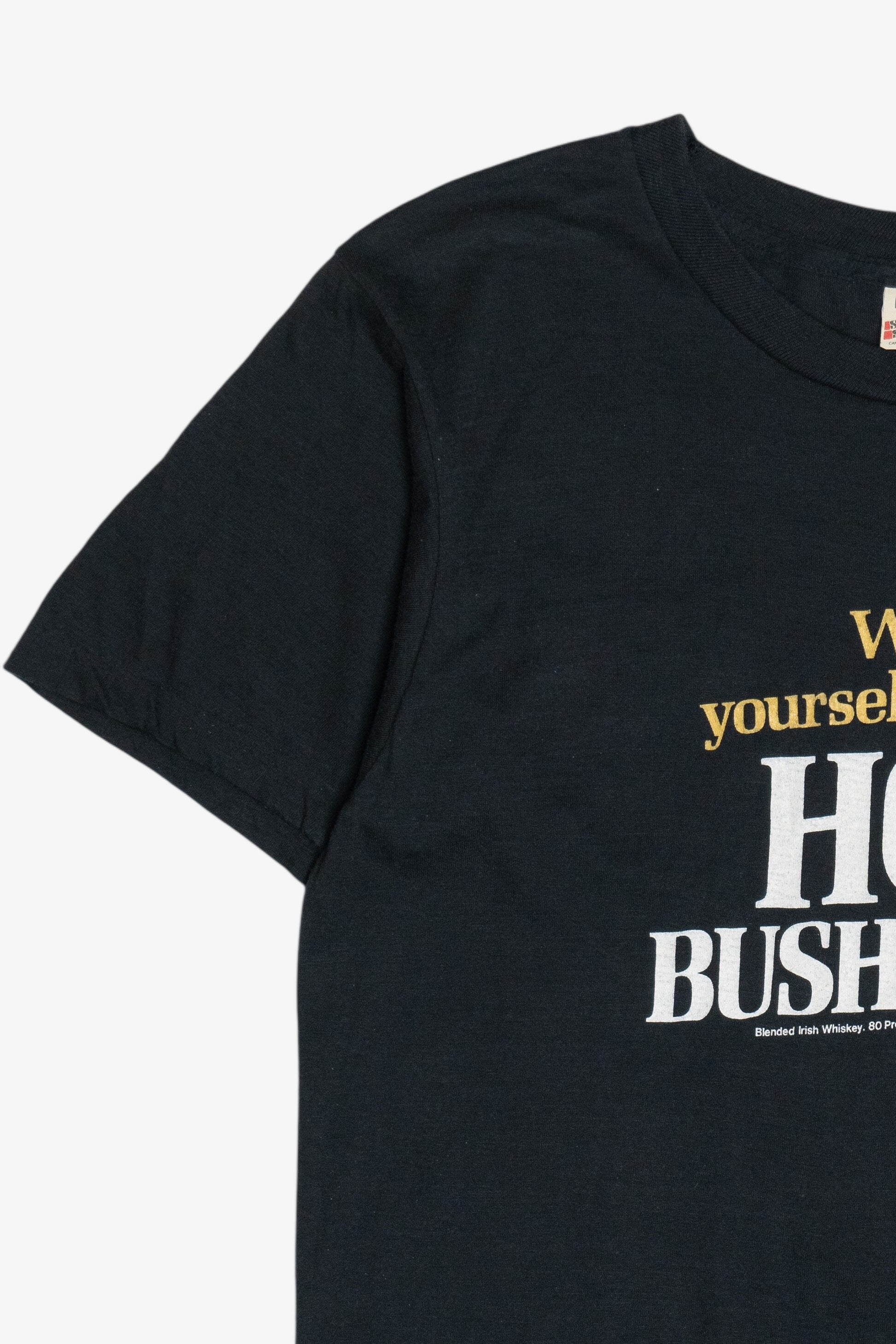 Vintage "Wrap Yourself 'Round A Hot Bushmills" Whiskey Single Stitch T-Shirt (1990s)