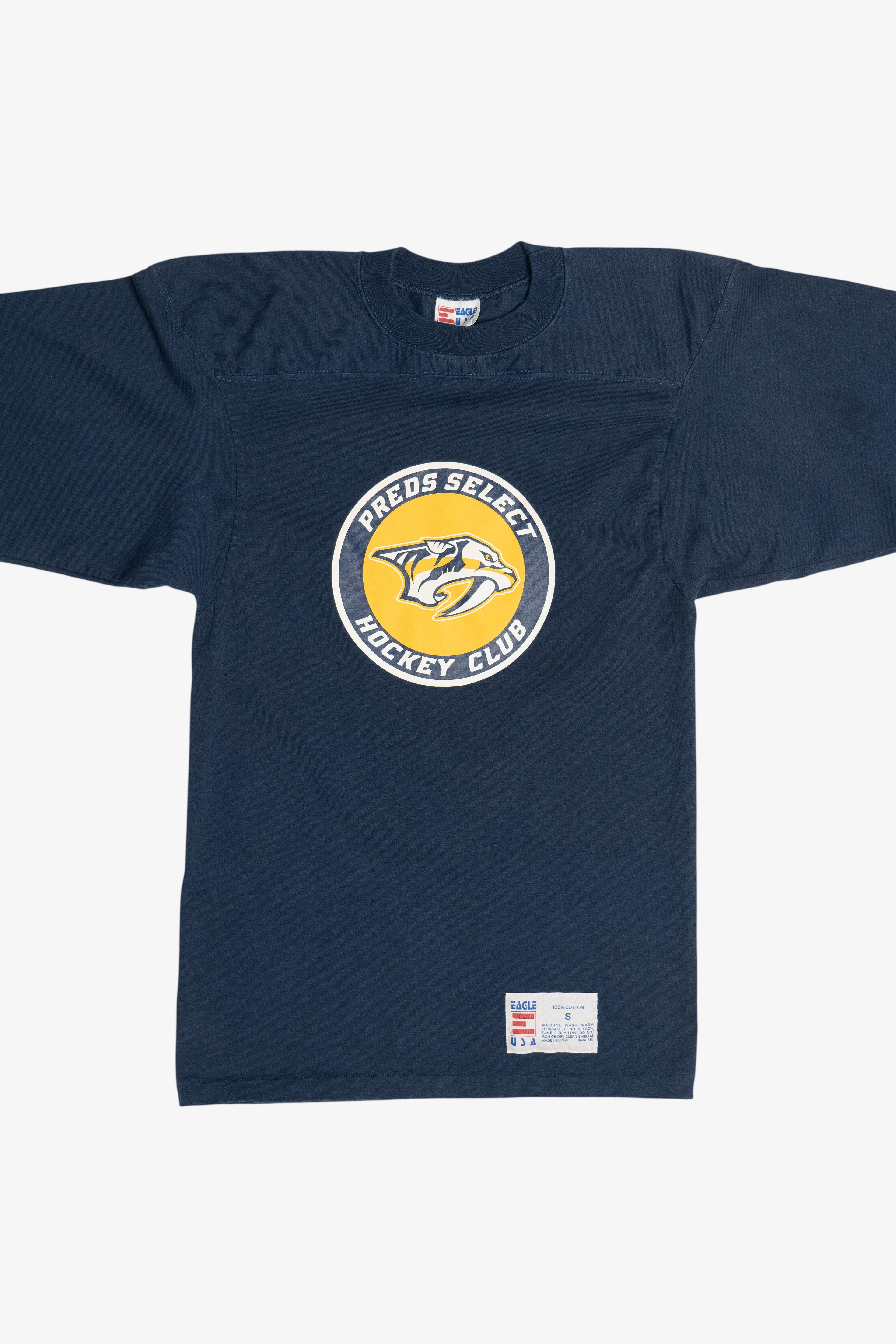 Vintage Navy "Preds Select Hockey Club" 3/4 Sleeve T-Shirt (1990s)