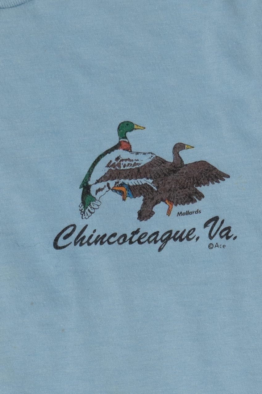 Vintage Light Blue Chincoteague Va Mallards Long Sleeve T-Shirt (1980s)