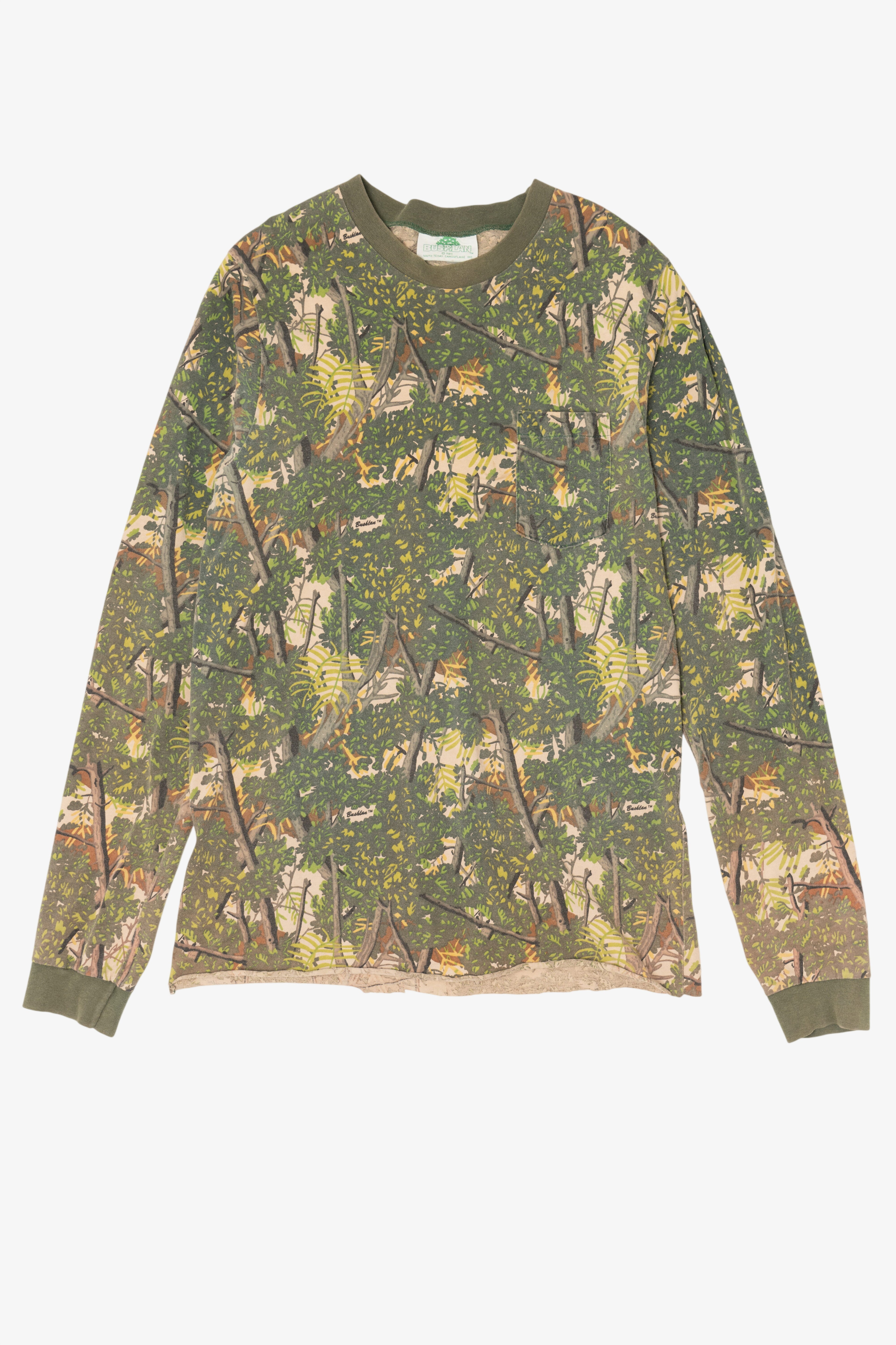 Vintage Camouflage Bush Lan Long Sleeve T-Shirt (1980s)