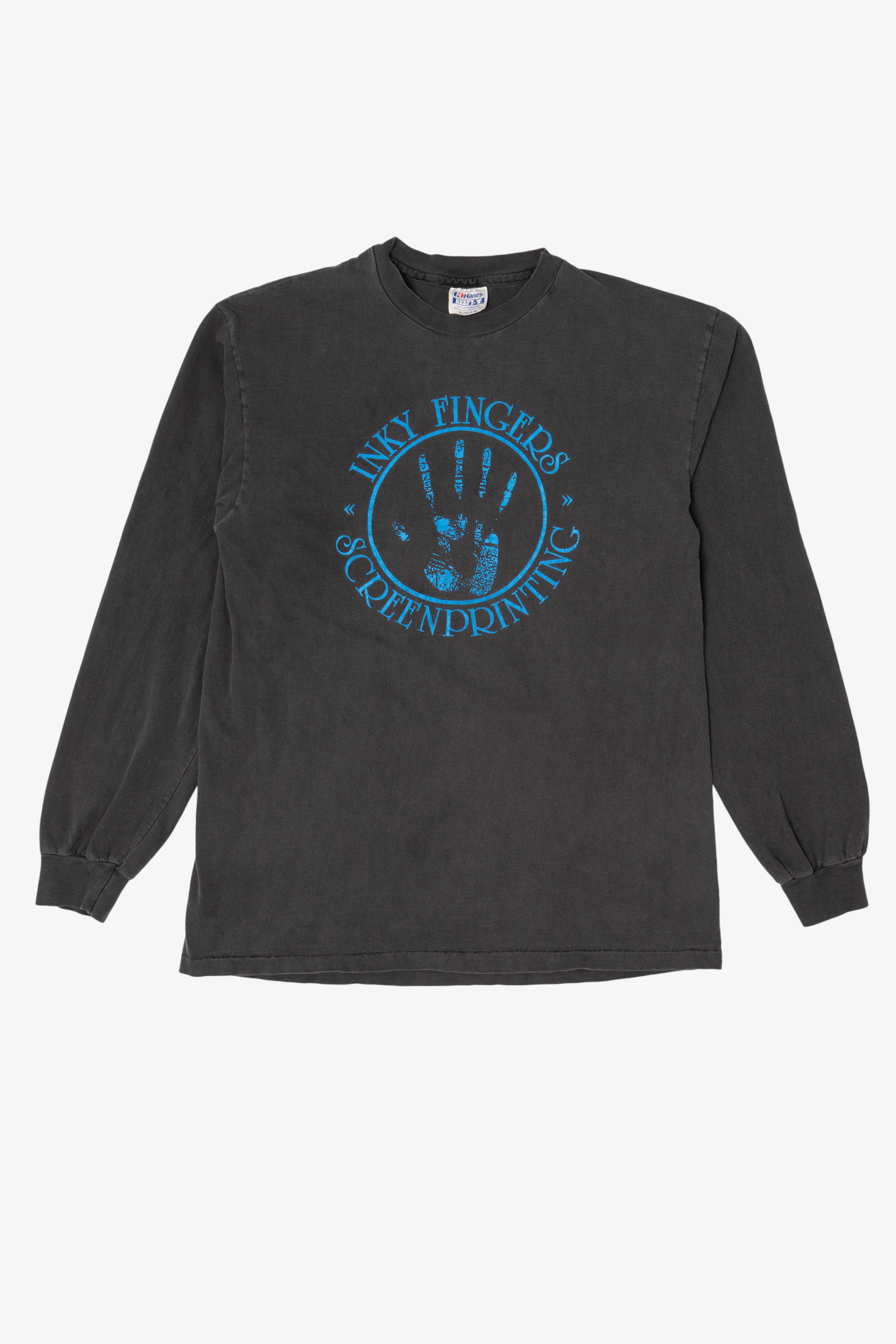 Vintage Inky Fingers Screenprinting Long Sleeve T-Shirt (1980s)