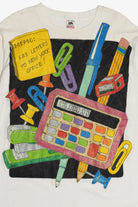 Vintage Hand Painted "Fax Letters To New York Office!" Office Supplies Long Sleeve T-Shirt (1990s)