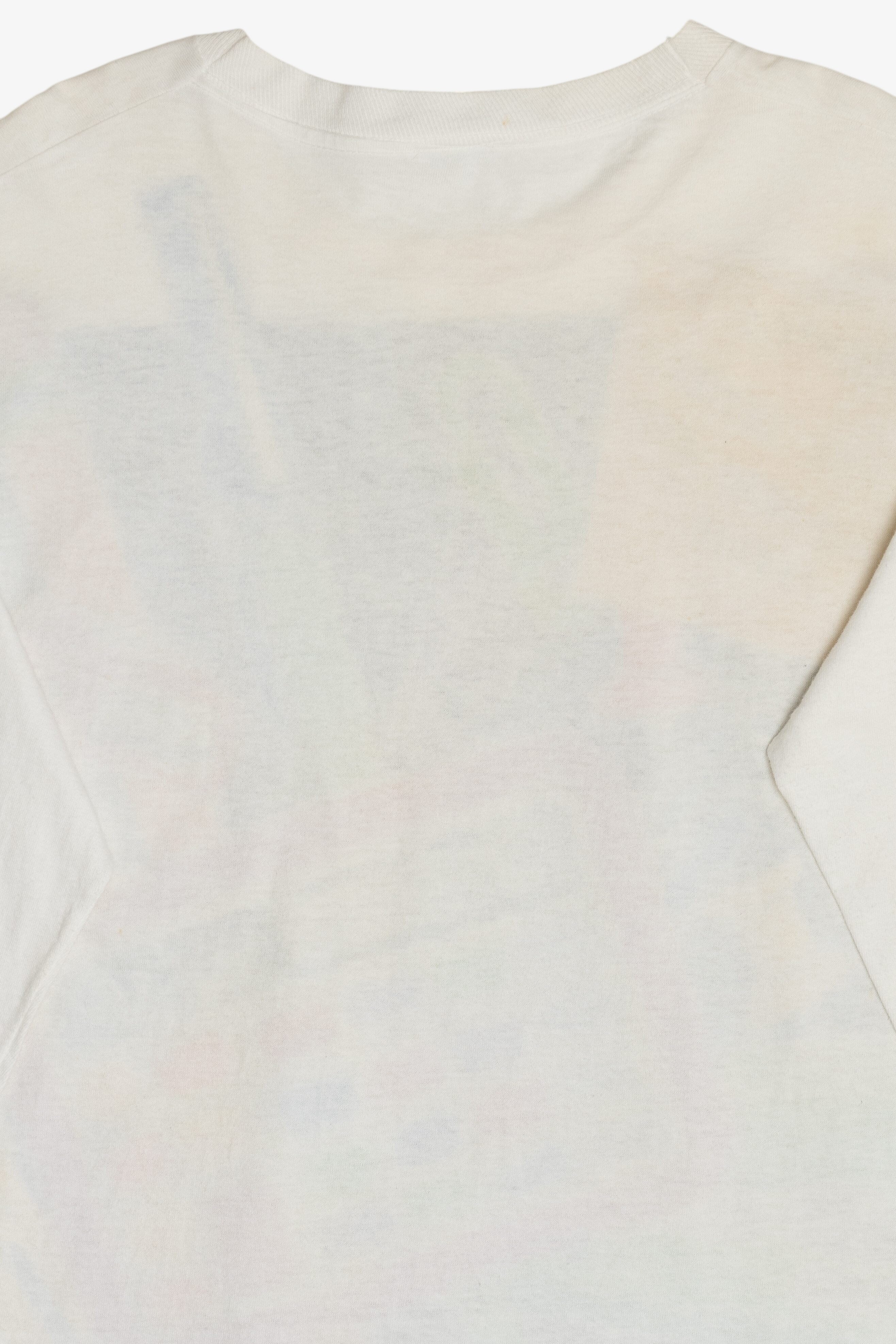 Vintage Hand Painted "Fax Letters To New York Office!" Office Supplies Long Sleeve T-Shirt (1990s)