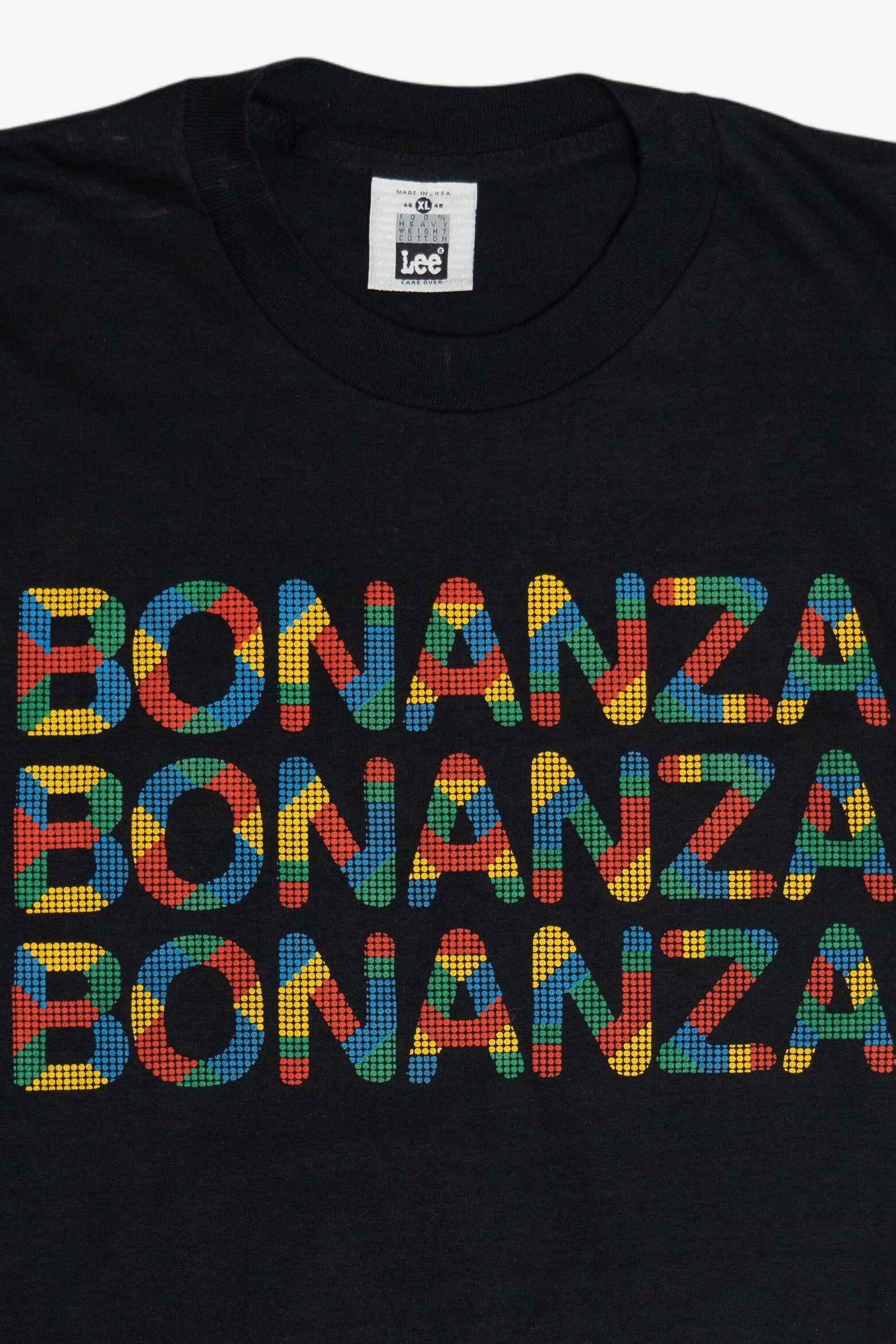 Vintage "Bonanza Bonanza Bonanza" Embossed Print Lee T-Shirt (1990s)