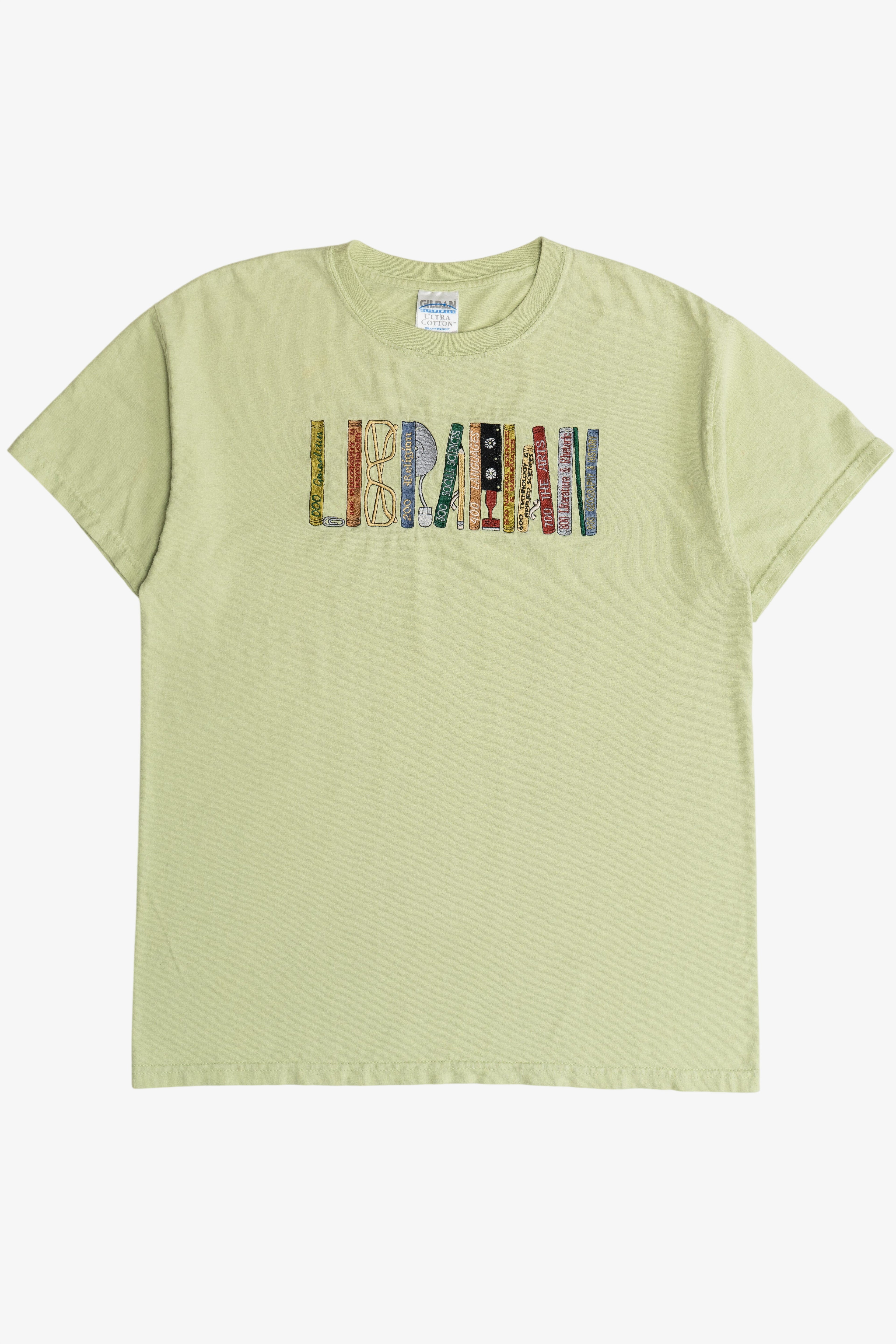 Vintage "Librarian" Embroidered T-Shirt (2000s)