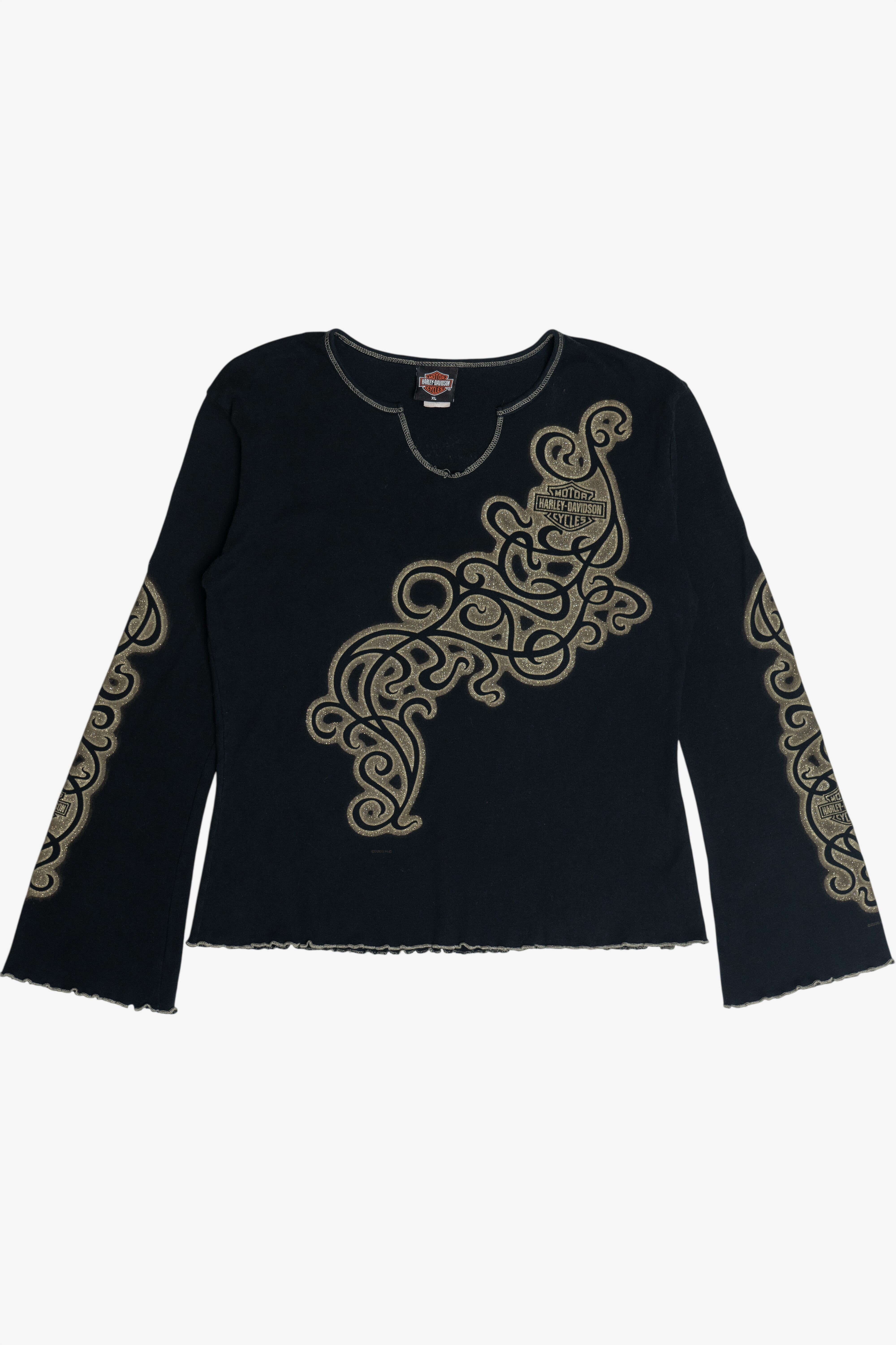 Vintage Harley Davidson Filigree Long Sleeve T-Shirt (2000s)