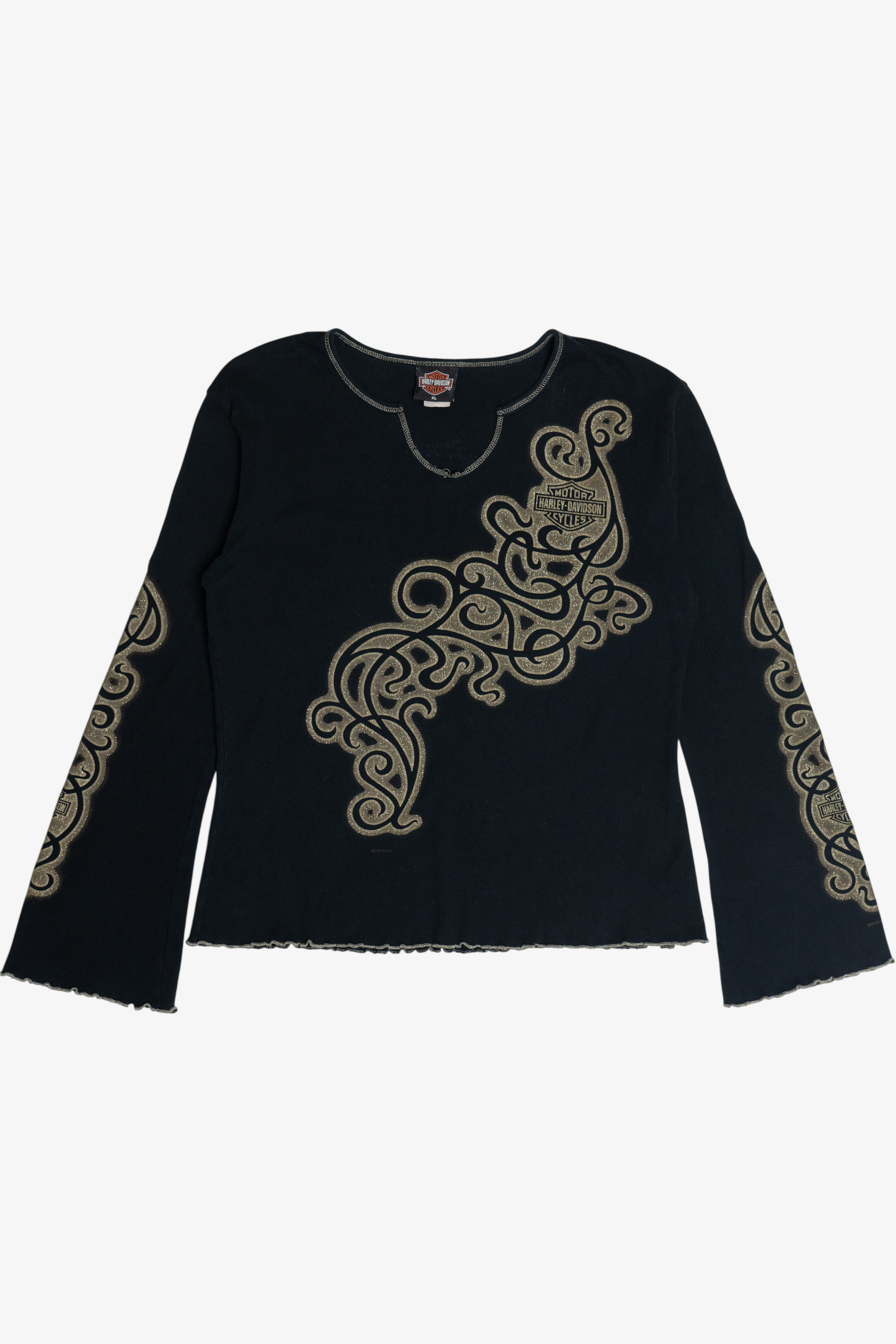 Vintage Harley Davidson Filigree Long Sleeve T-Shirt (2000s)